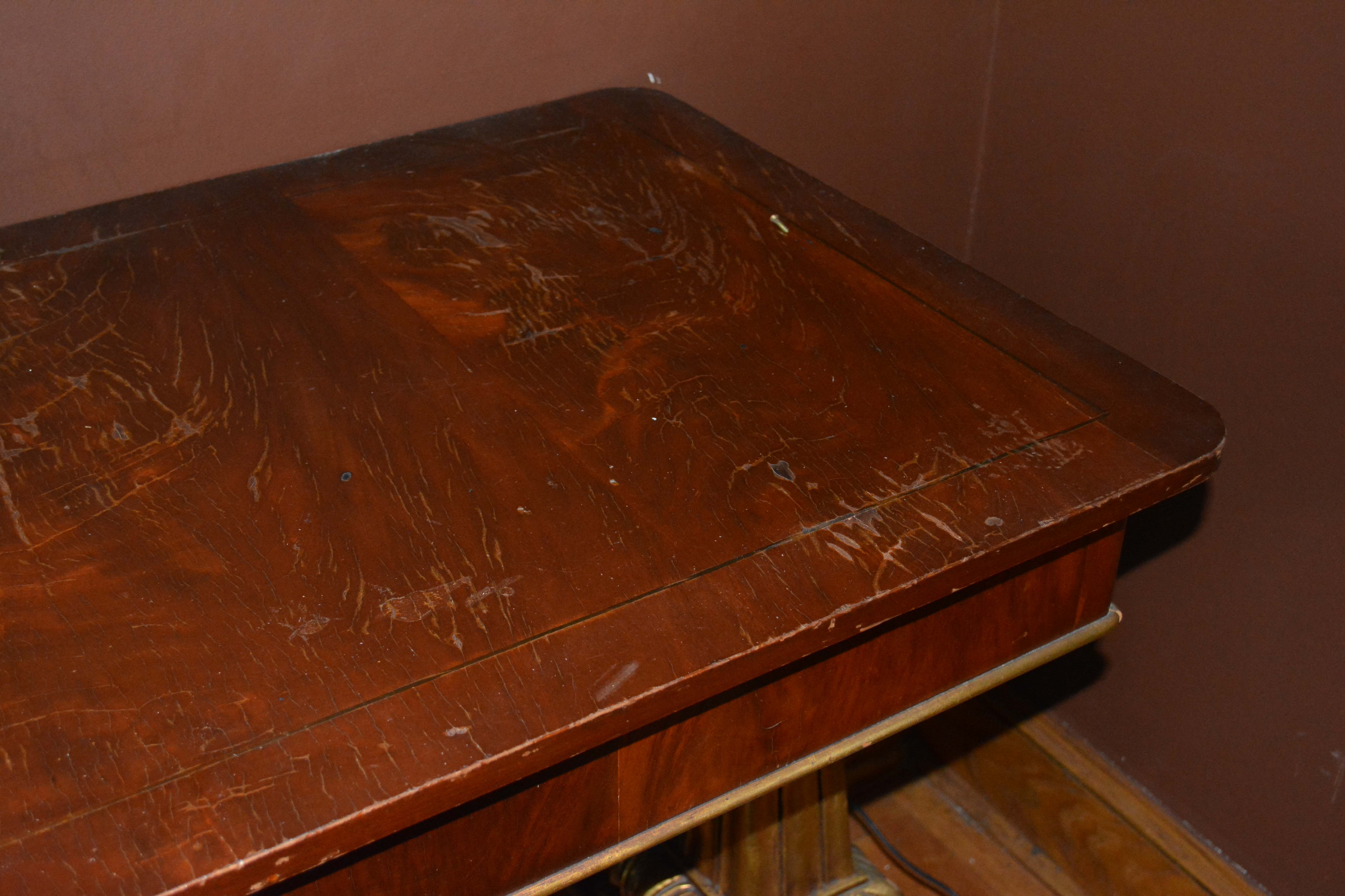 American Empire Style Mahogany and Giltwood Table