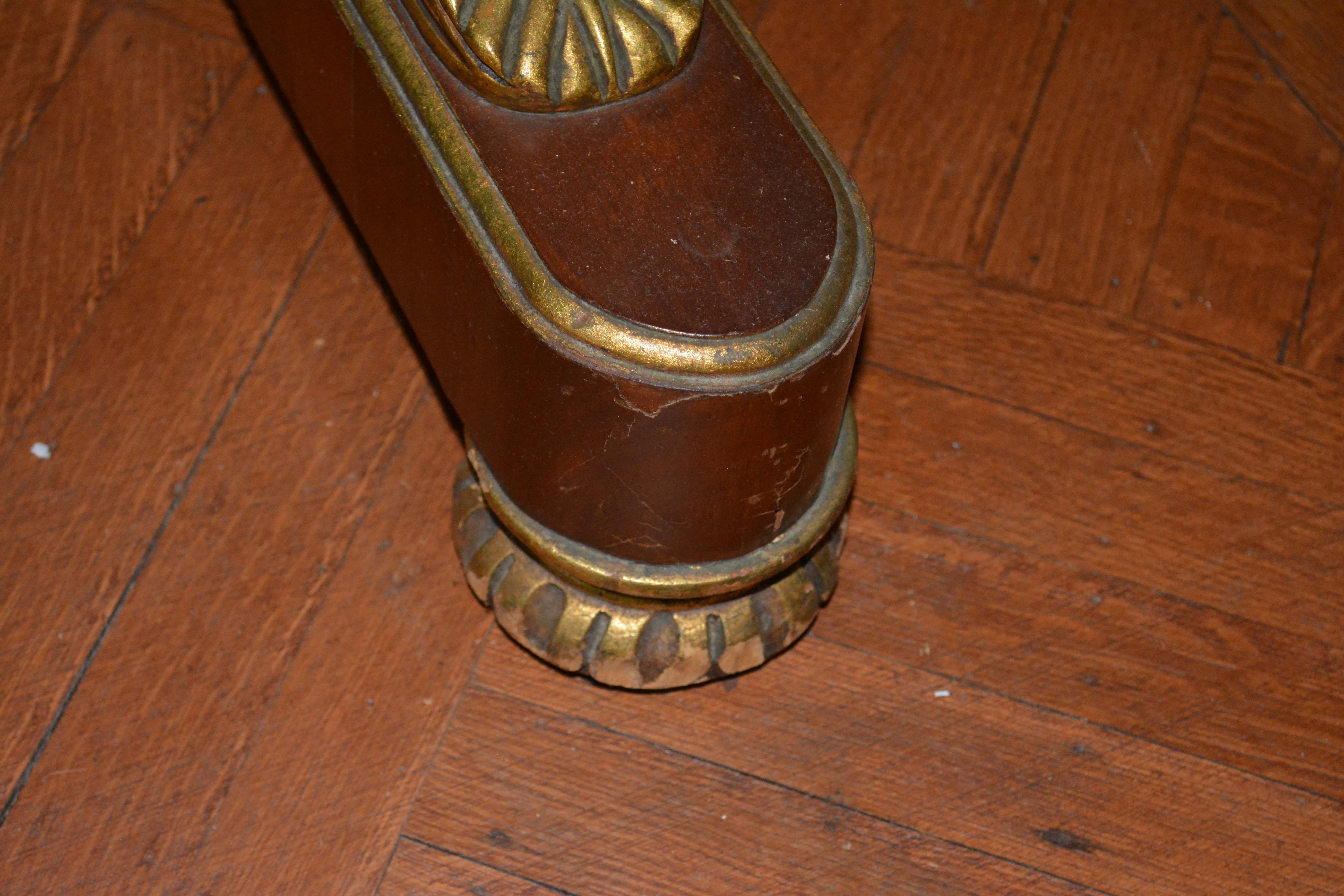 American Empire Style Mahogany and Giltwood Table