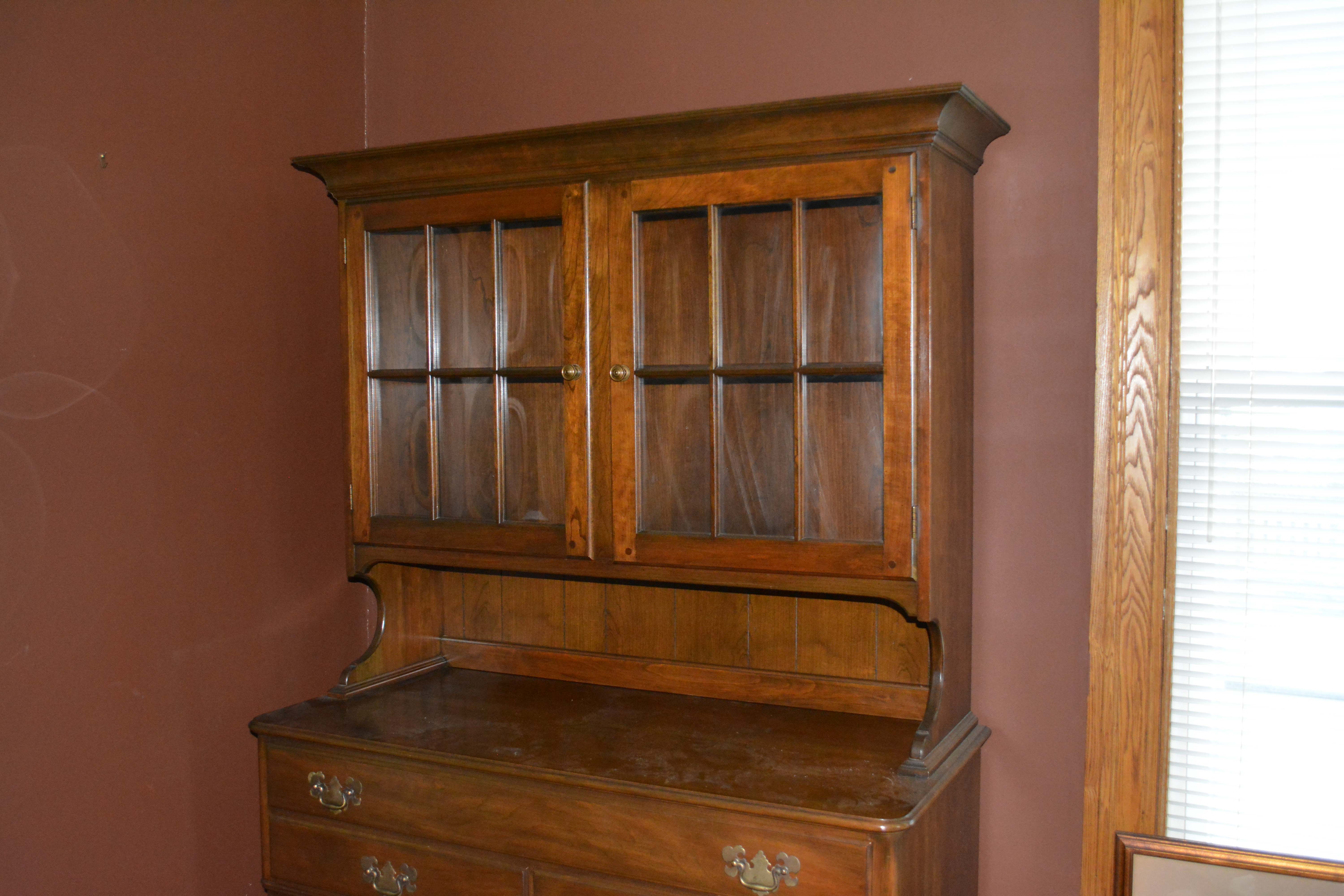 Vintage Colonial Style Cherry China Cabinet by Pennsylvania House