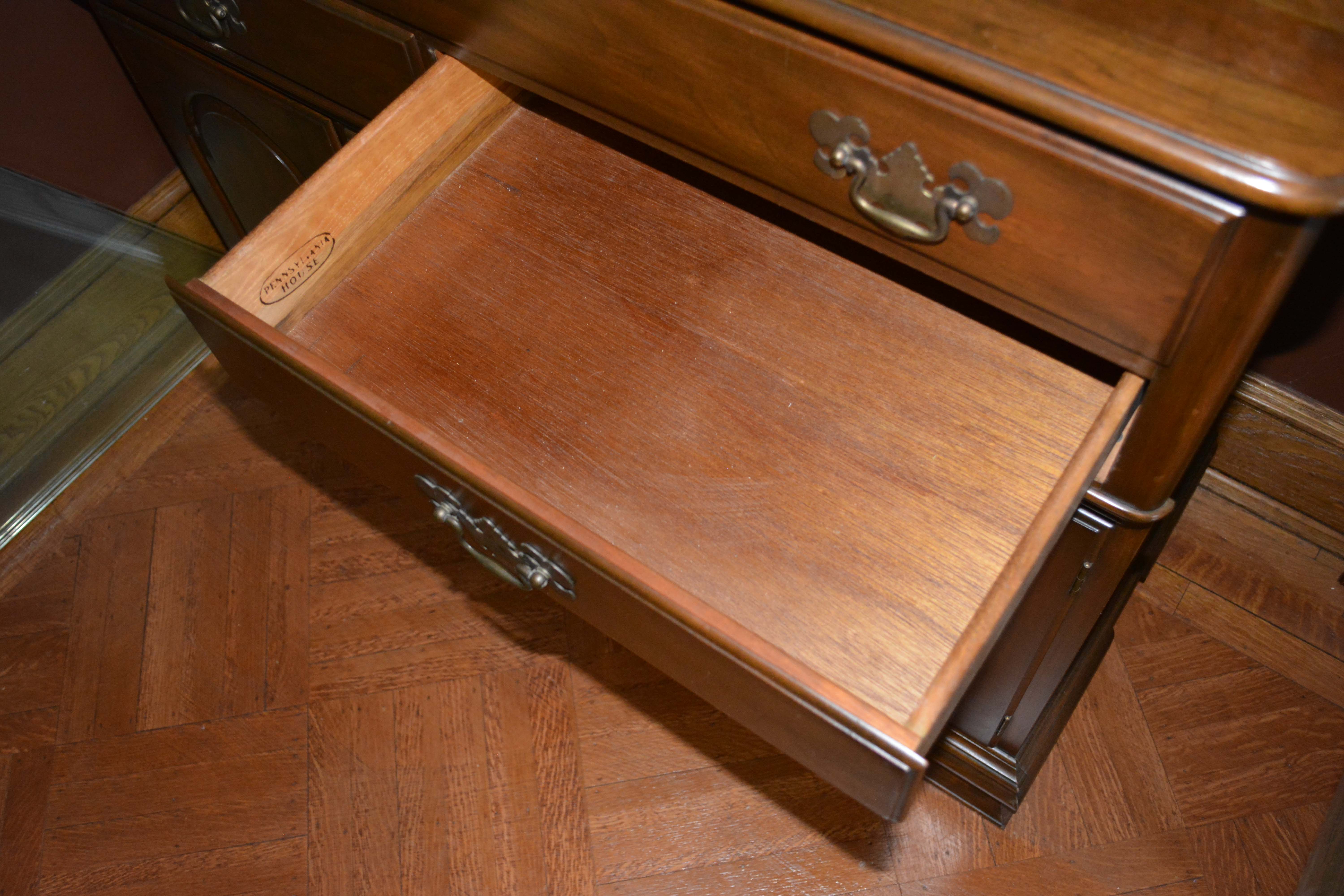 Vintage Colonial Style Cherry China Cabinet by Pennsylvania House