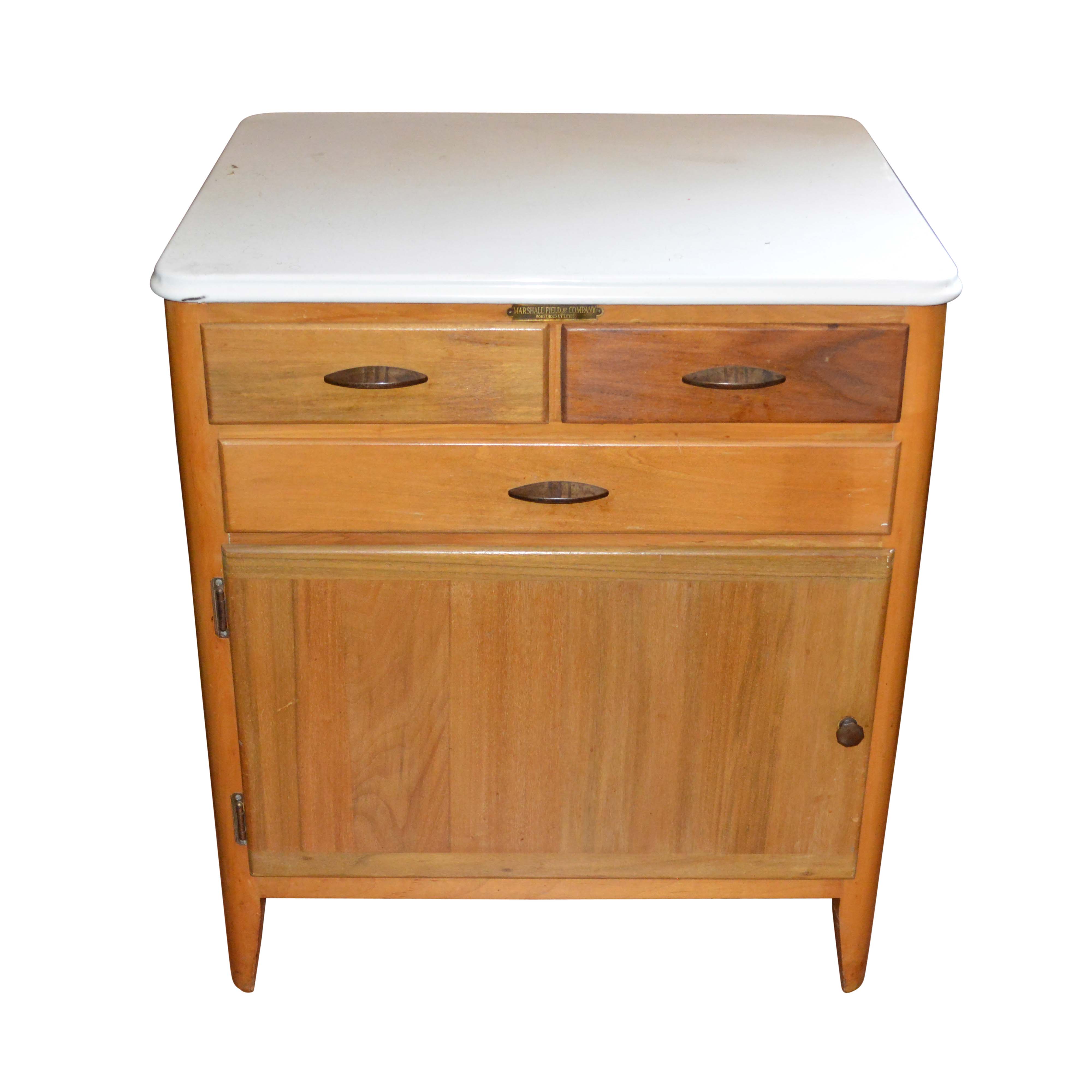 Vintage Metal Top Side Cabinet by Marshall Field & Company