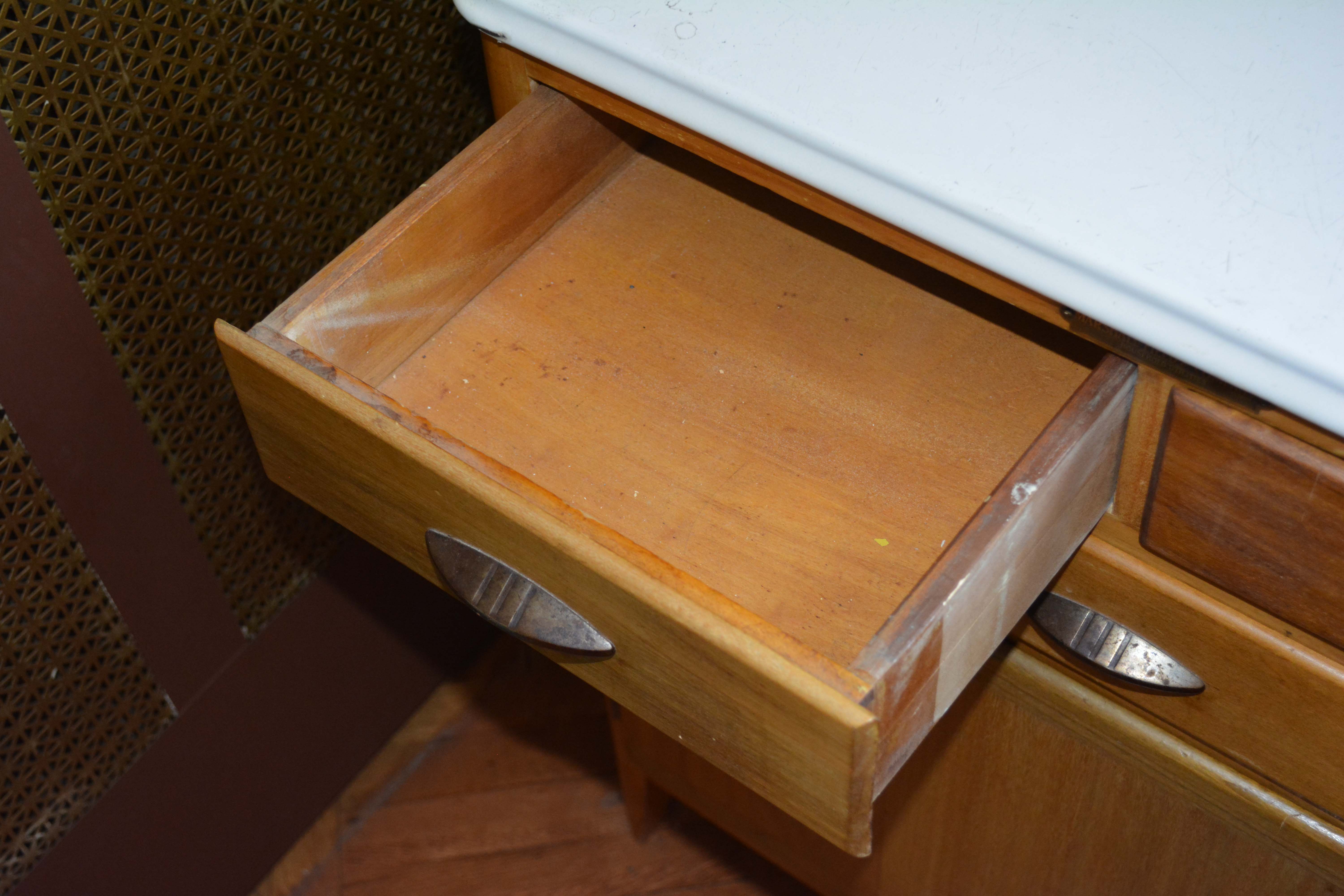 Vintage Metal Top Side Cabinet by Marshall Field & Company