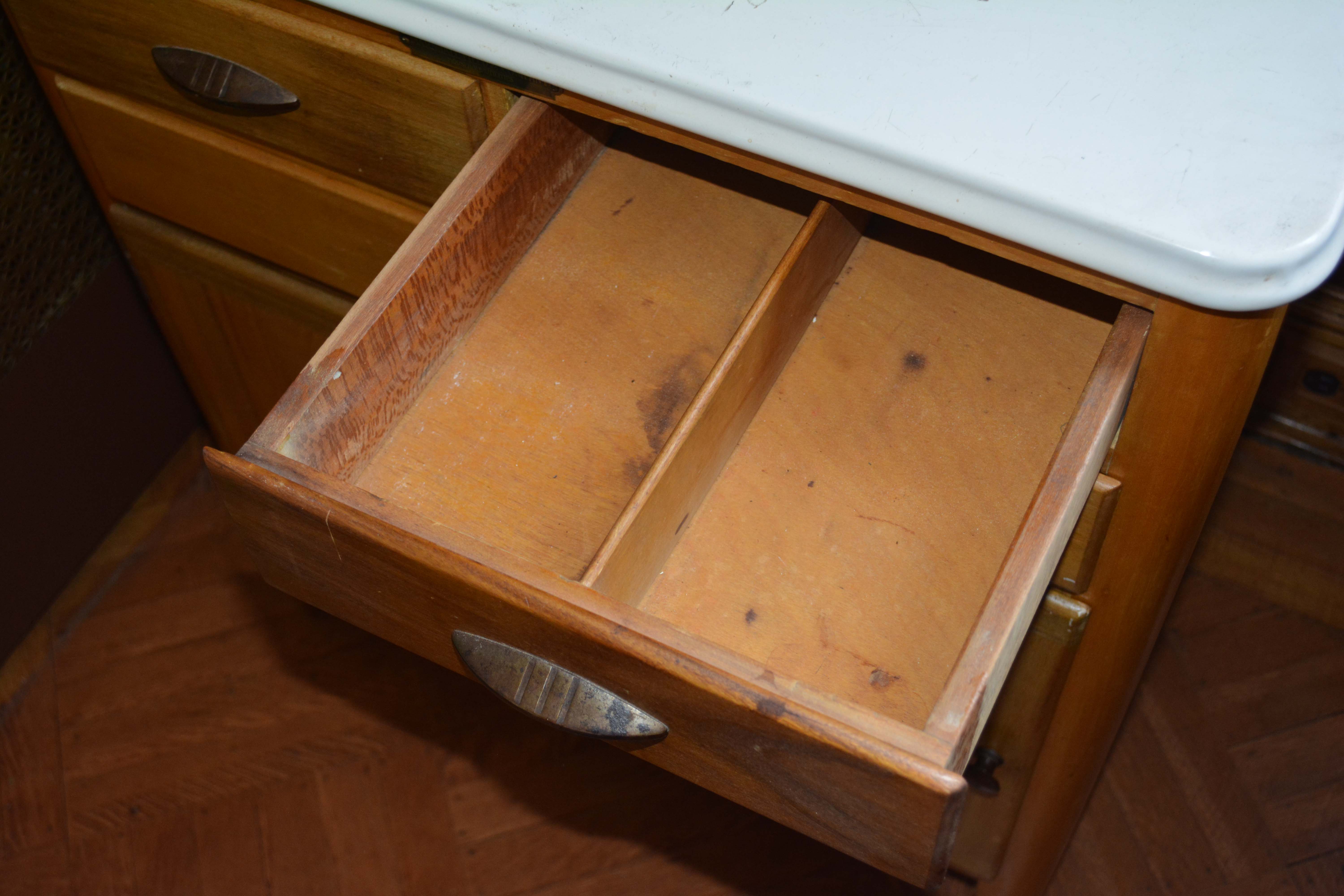 Vintage Metal Top Side Cabinet by Marshall Field & Company