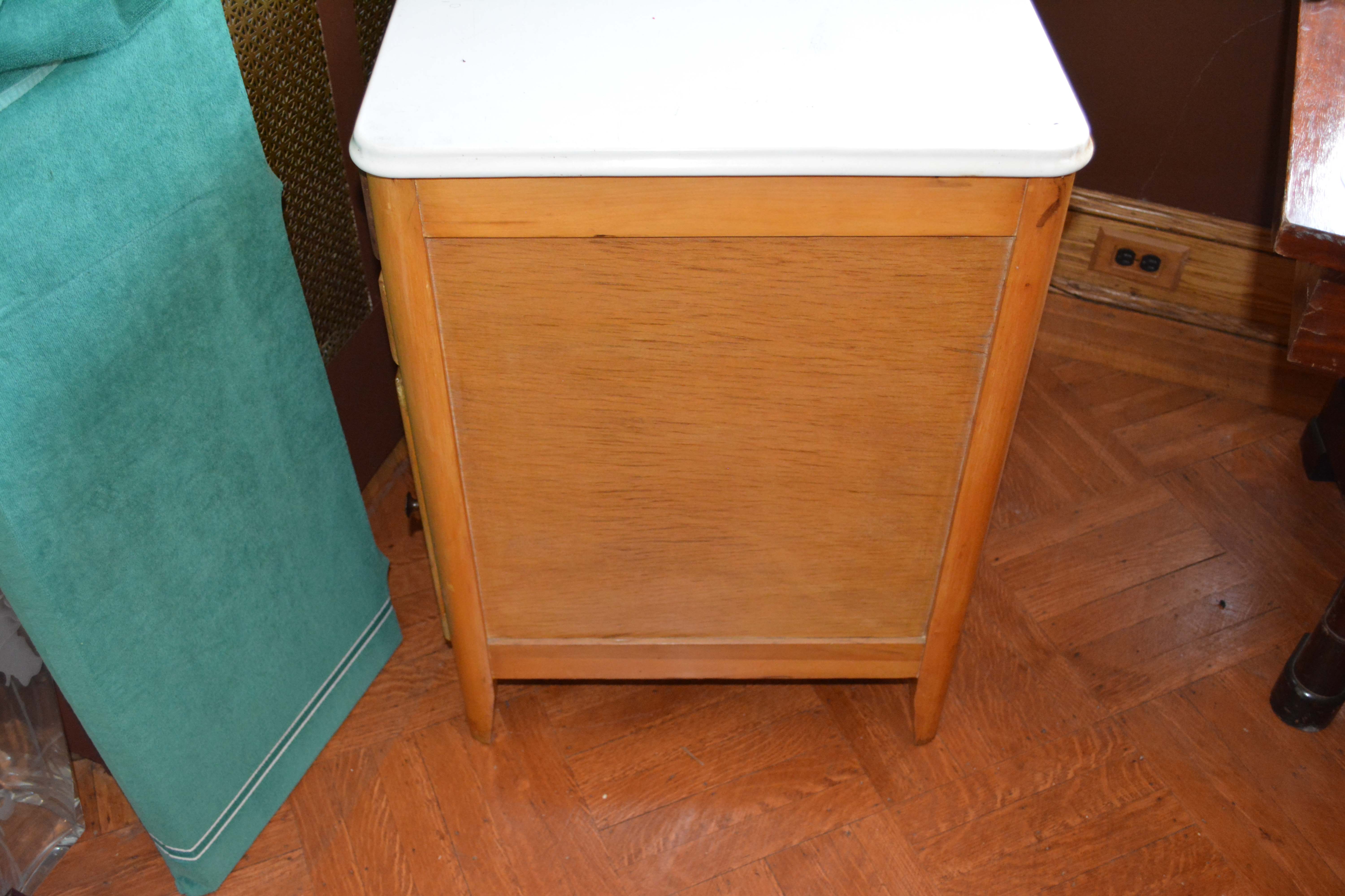 Vintage Metal Top Side Cabinet by Marshall Field & Company