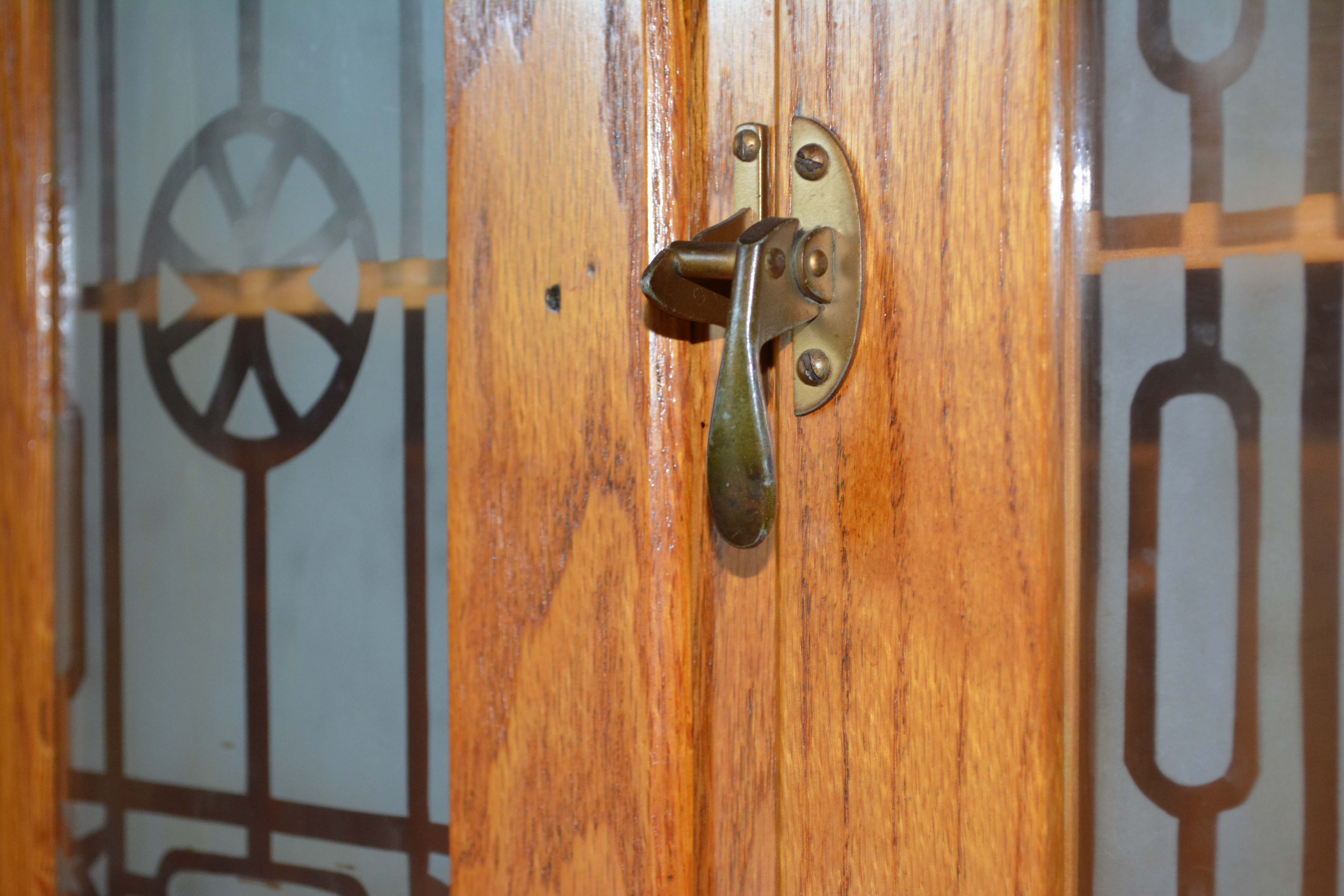 Vintage Two-Piece Oak Hoosier Cabinet