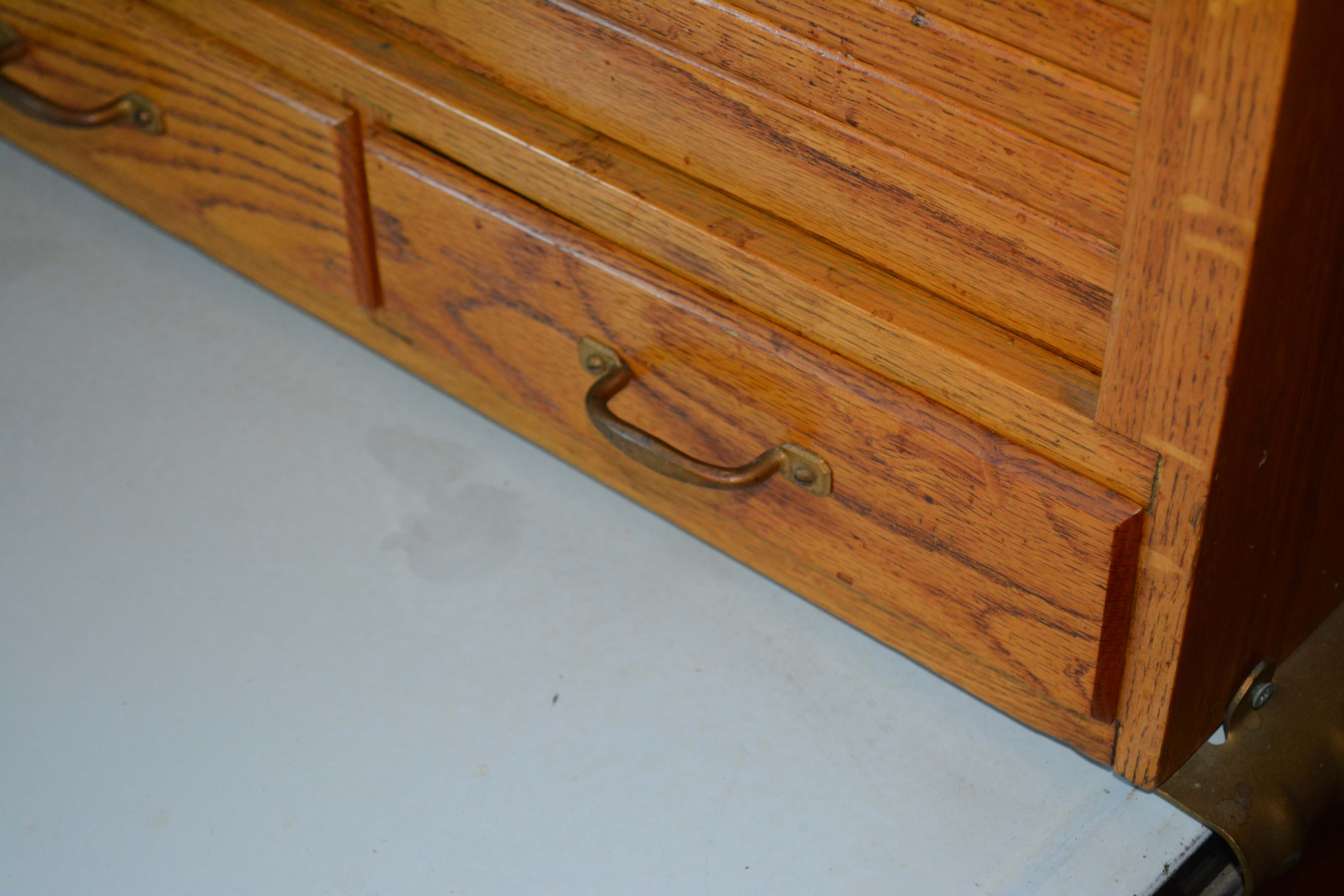 Vintage Two-Piece Oak Hoosier Cabinet