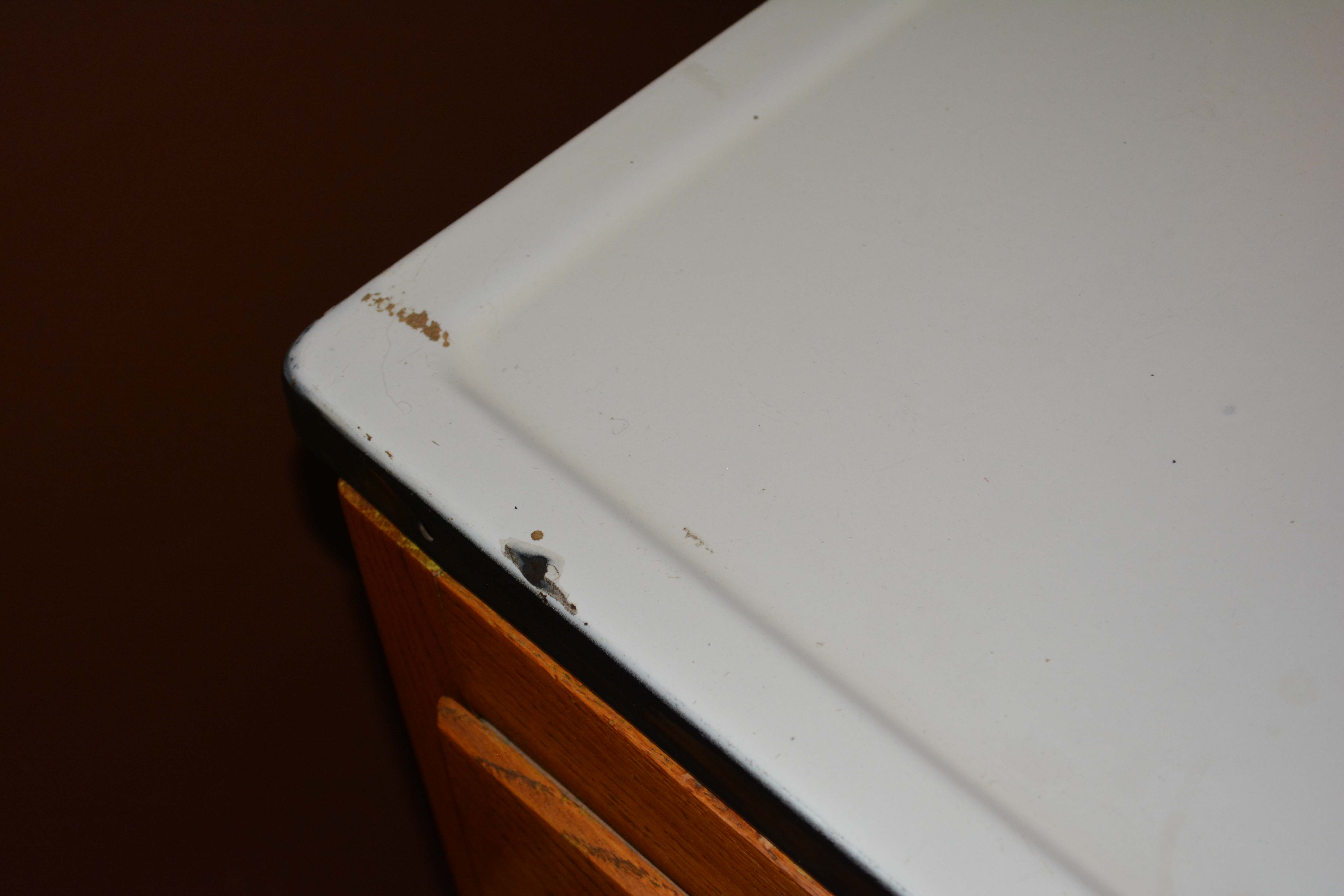 Vintage Two-Piece Oak Hoosier Cabinet