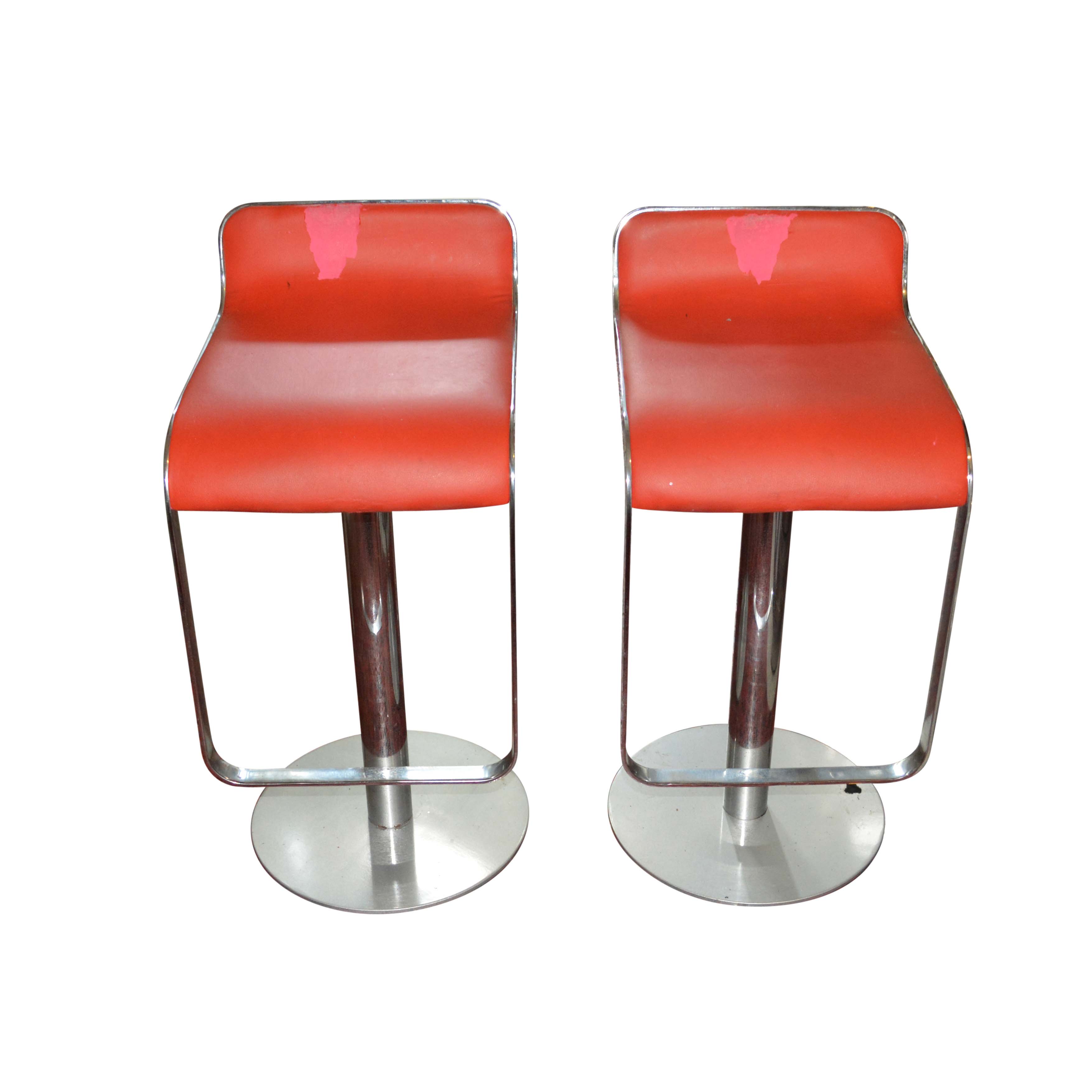 Vintage Faux Red Leather Barstools