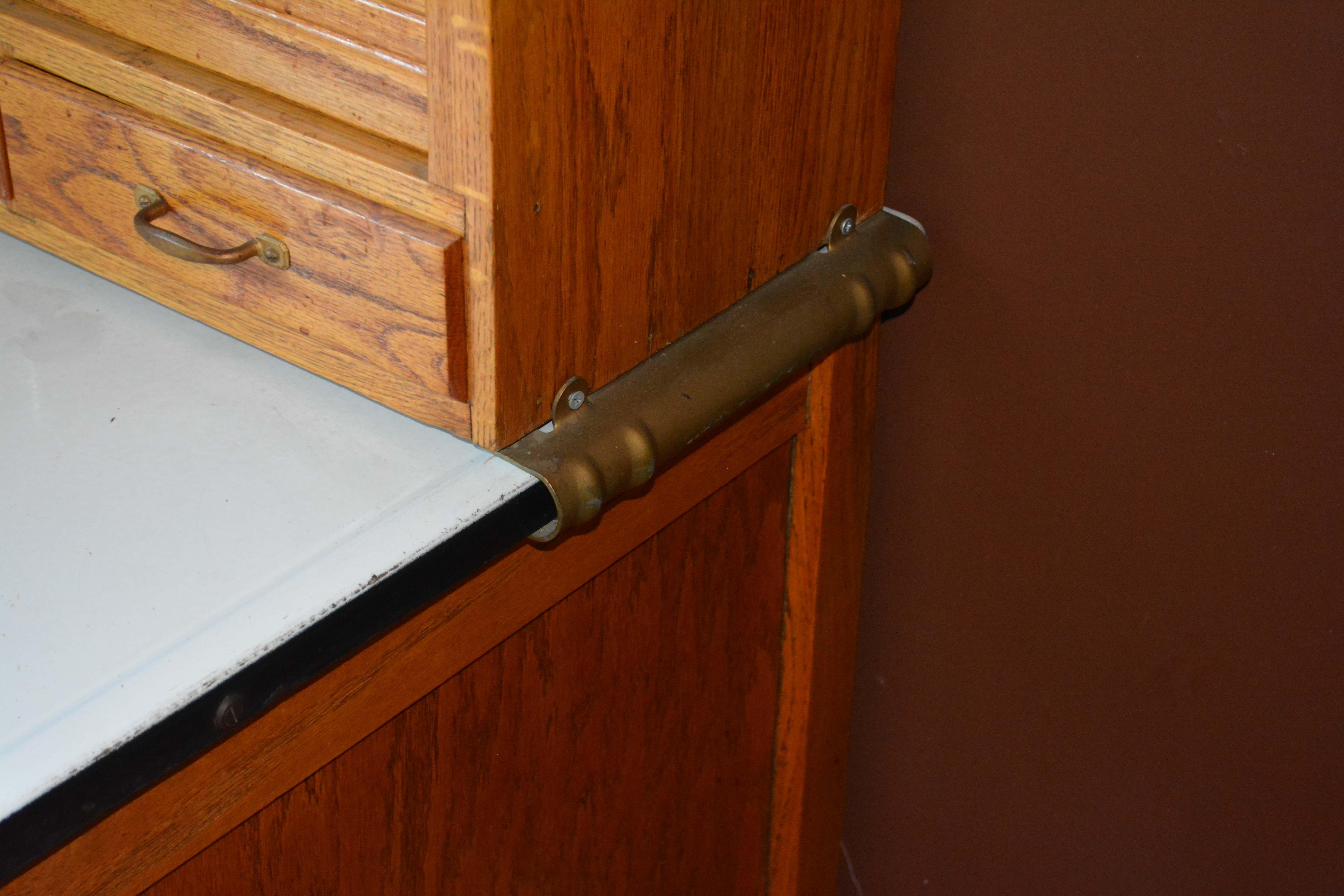 Vintage Two-Piece Oak Hoosier Cabinet