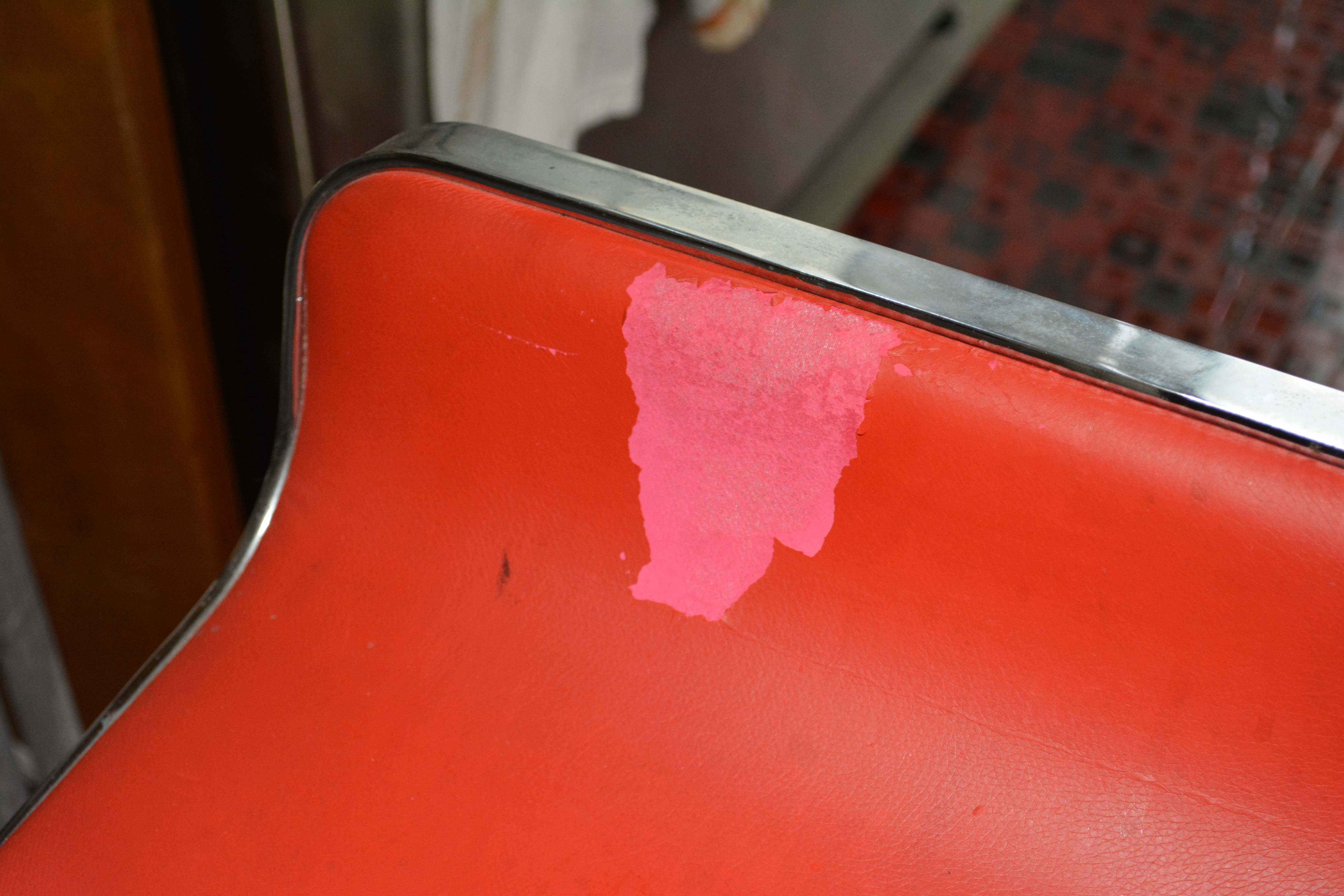Vintage Faux Red Leather Barstools