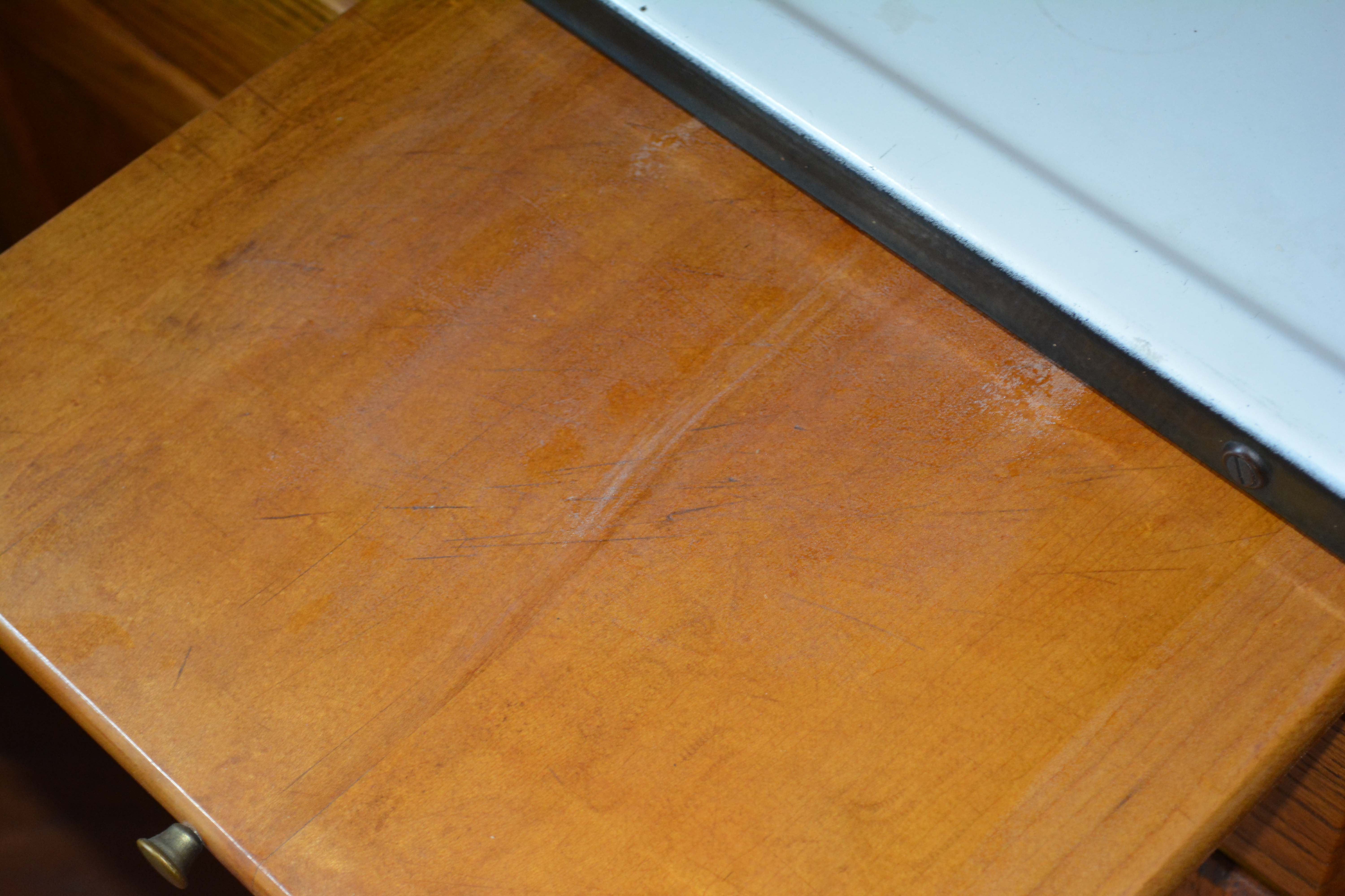 Vintage Two-Piece Oak Hoosier Cabinet