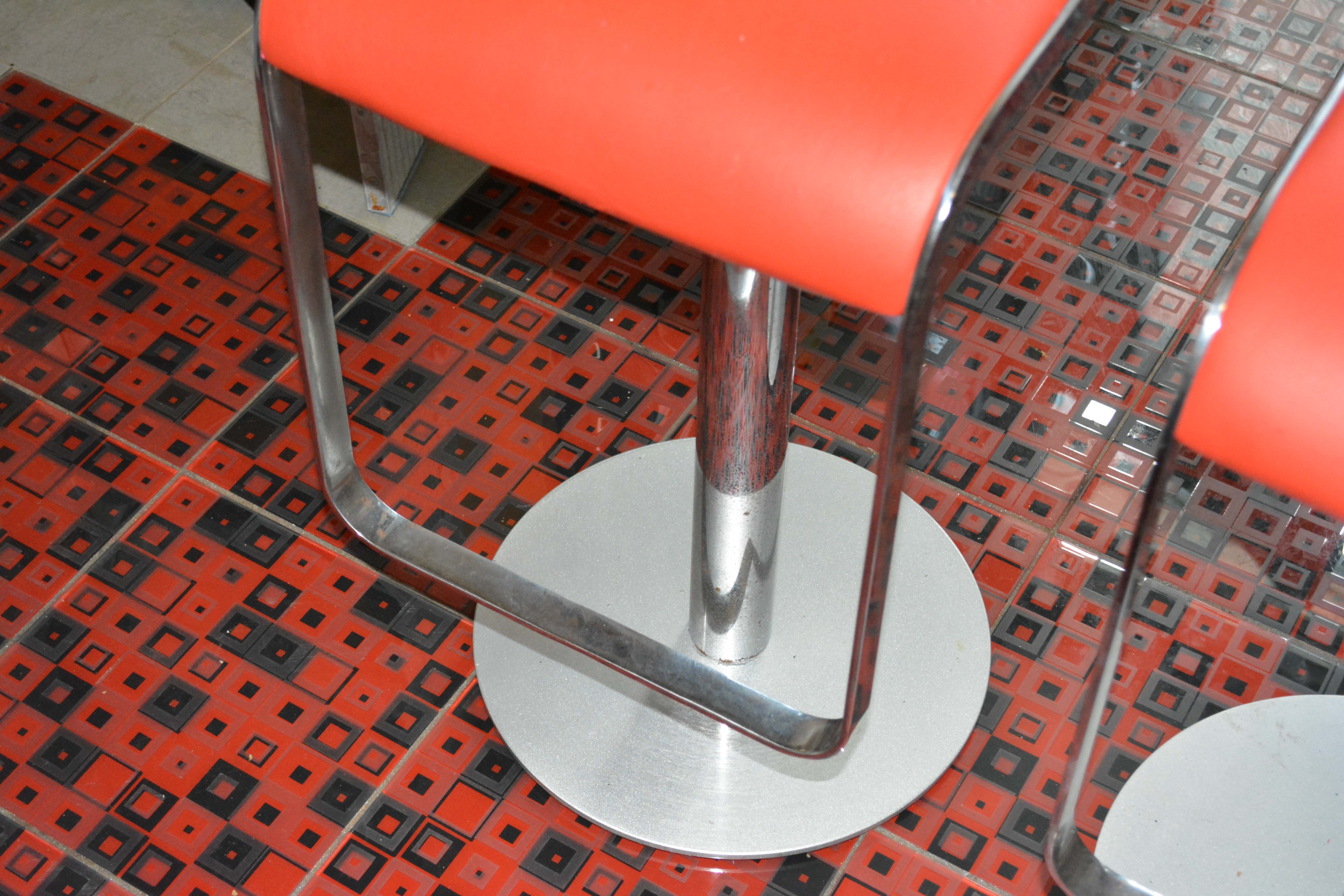 Vintage Faux Red Leather Barstools