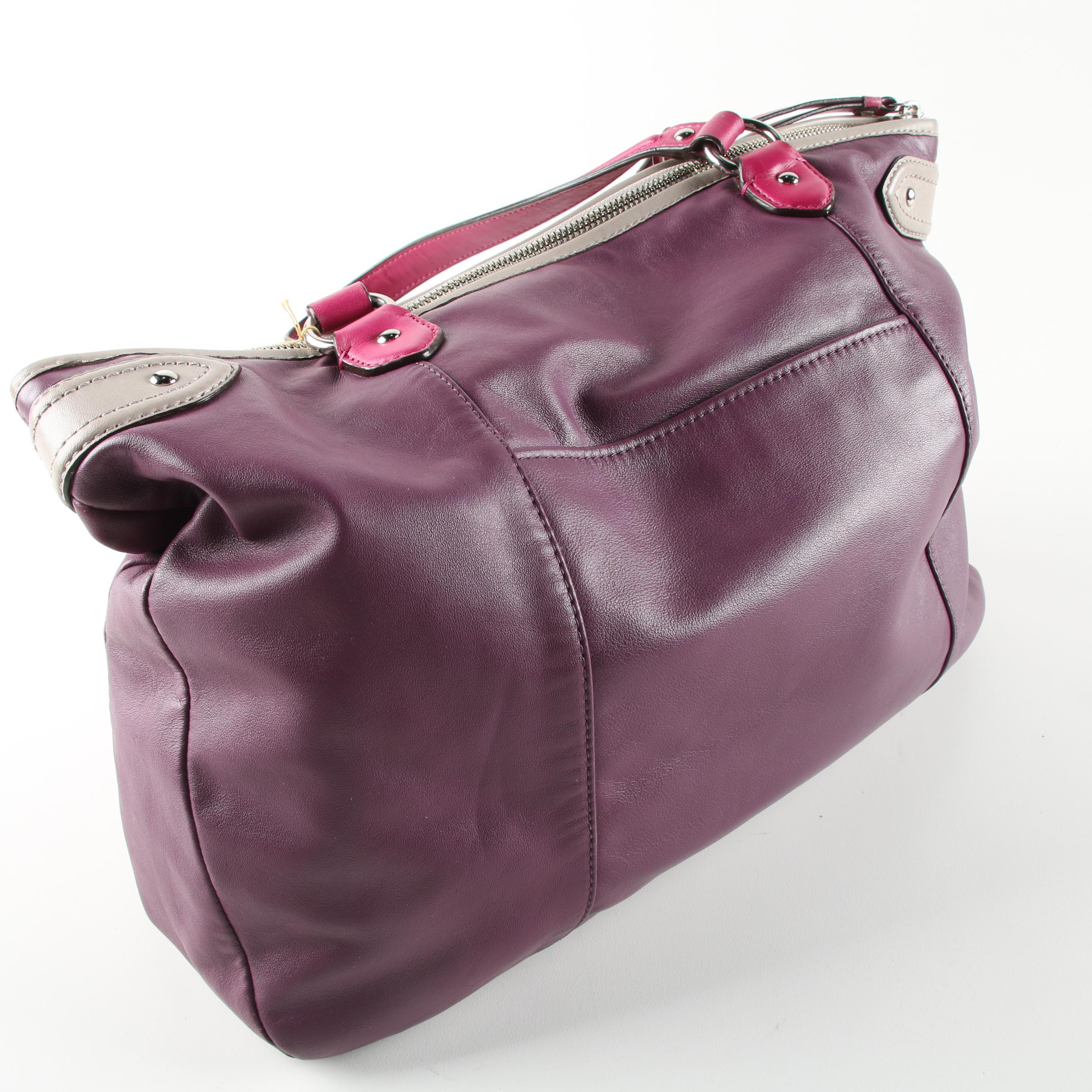 Coach Daisy Spectator Purple Leather Emma Tote Bag