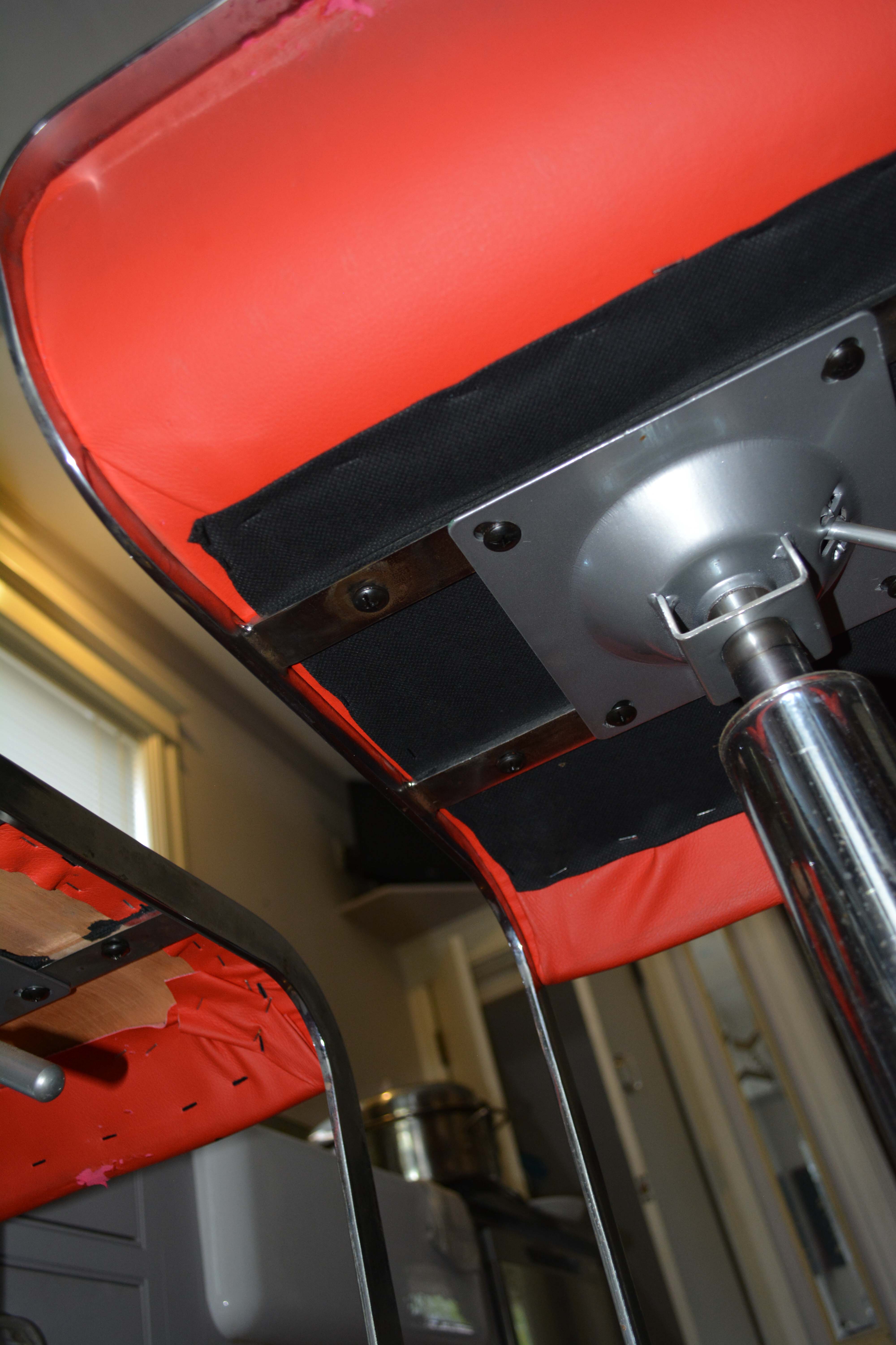 Vintage Faux Red Leather Barstools