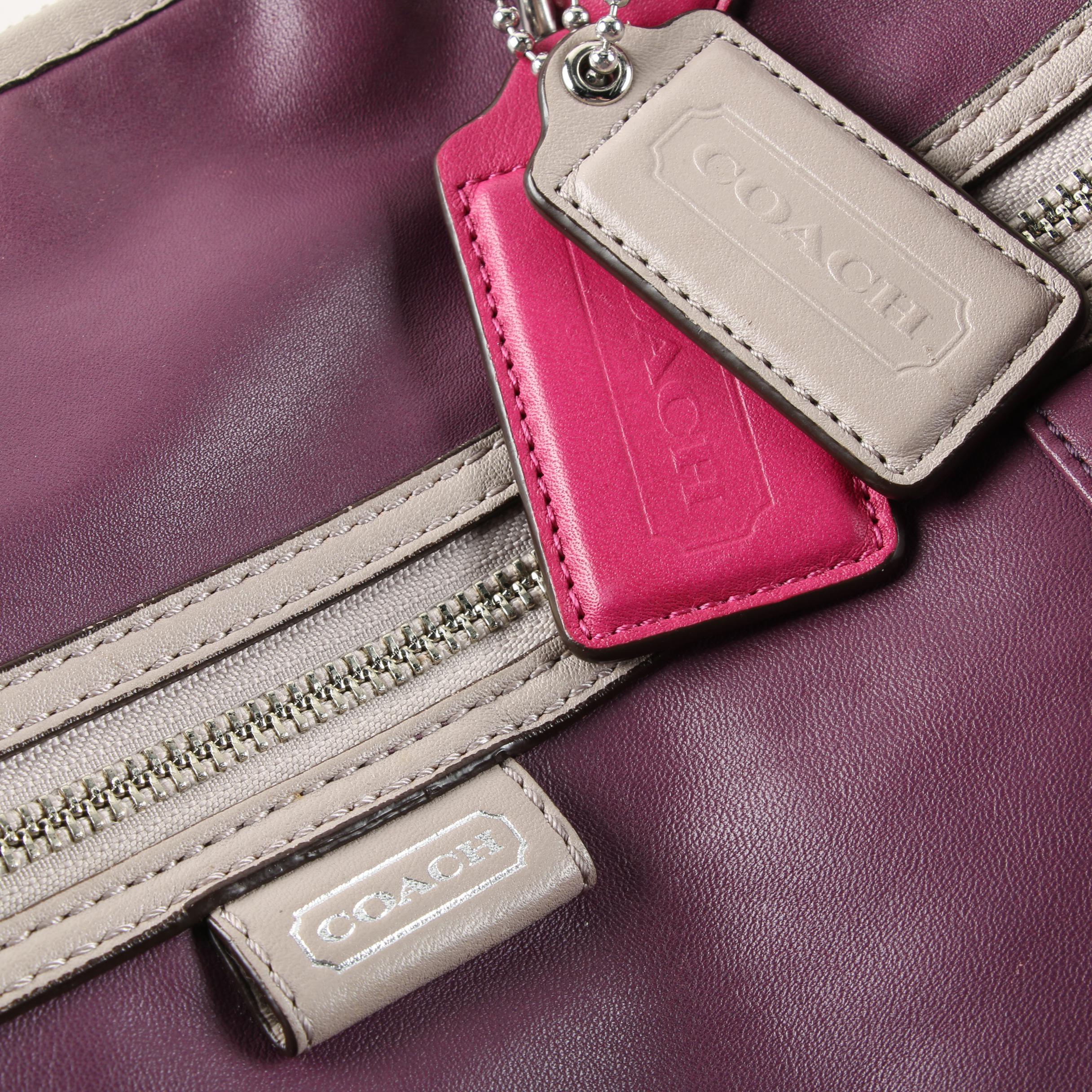 Coach Daisy Spectator Purple Leather Emma Tote Bag