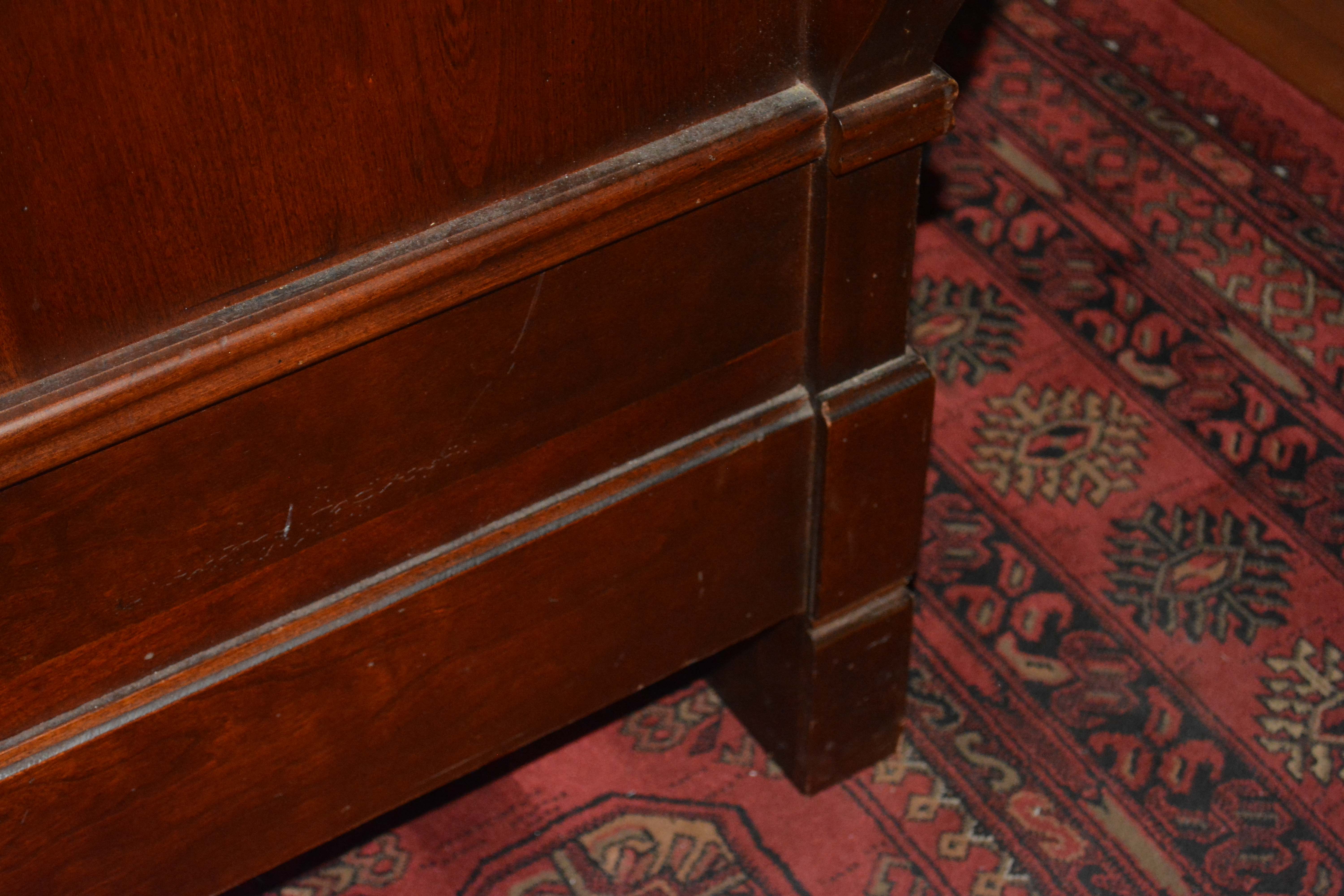 Vintage Cherry Queen Size Sleigh Bed Frame