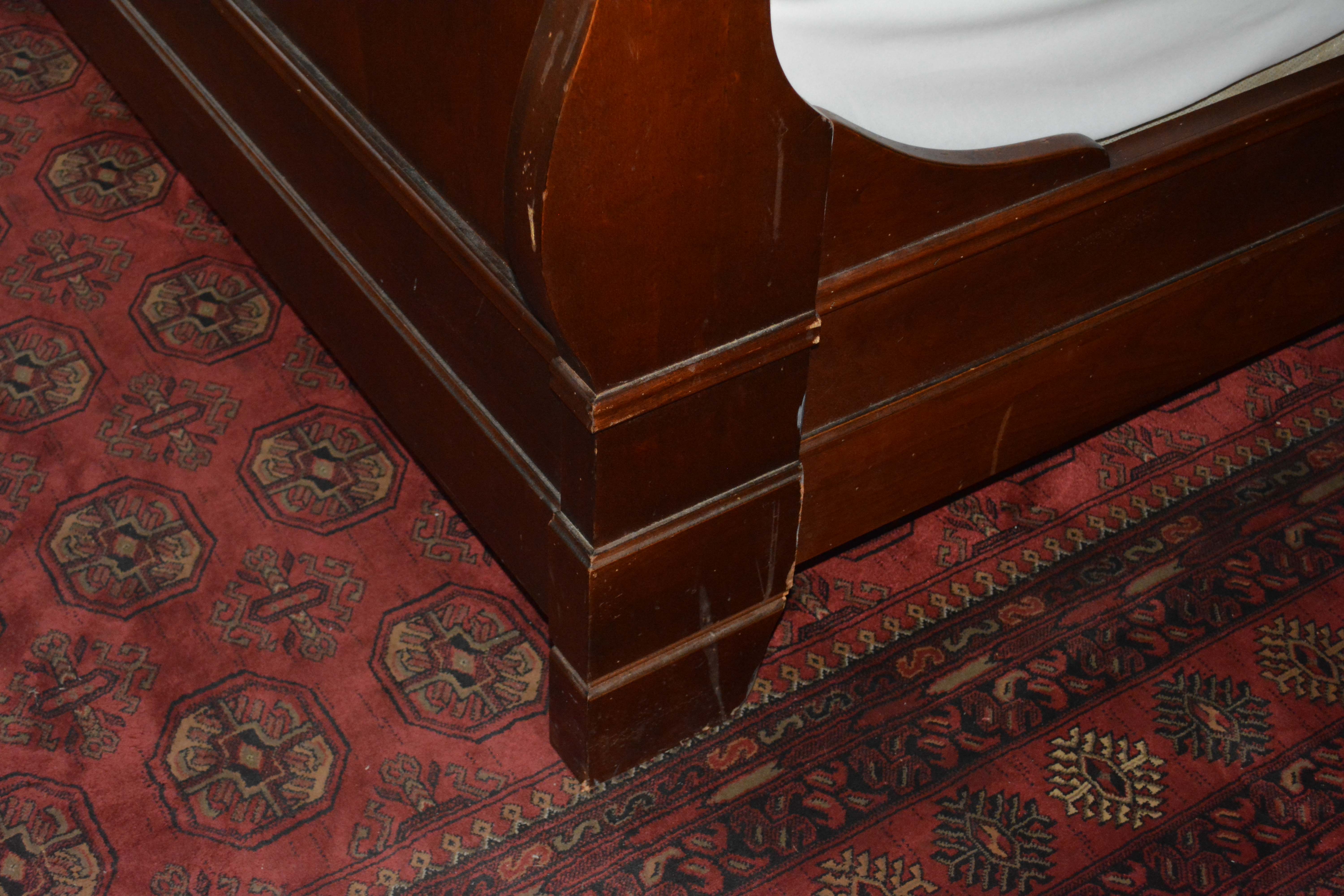 Vintage Cherry Queen Size Sleigh Bed Frame