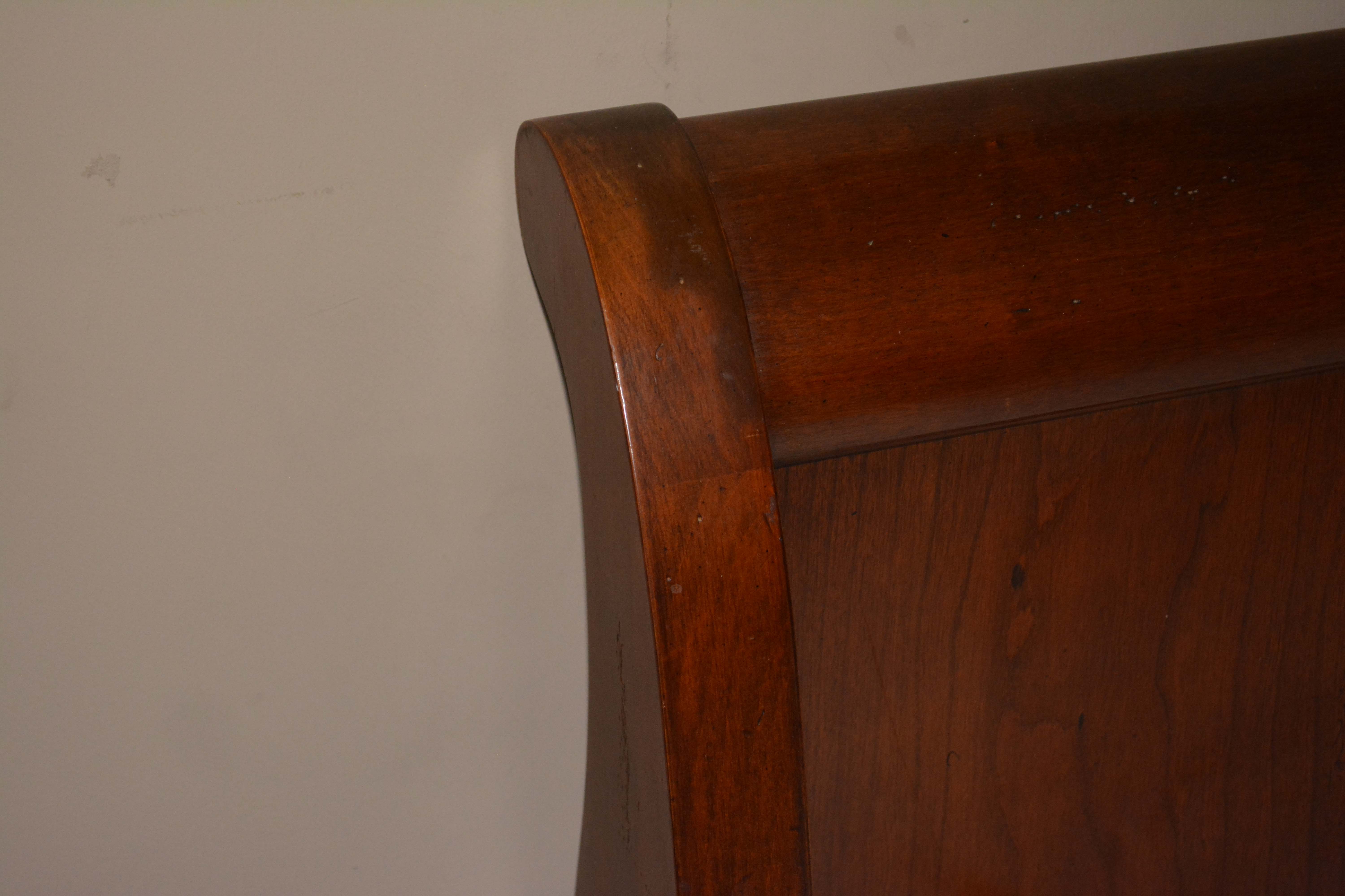 Vintage Cherry Queen Size Sleigh Bed Frame