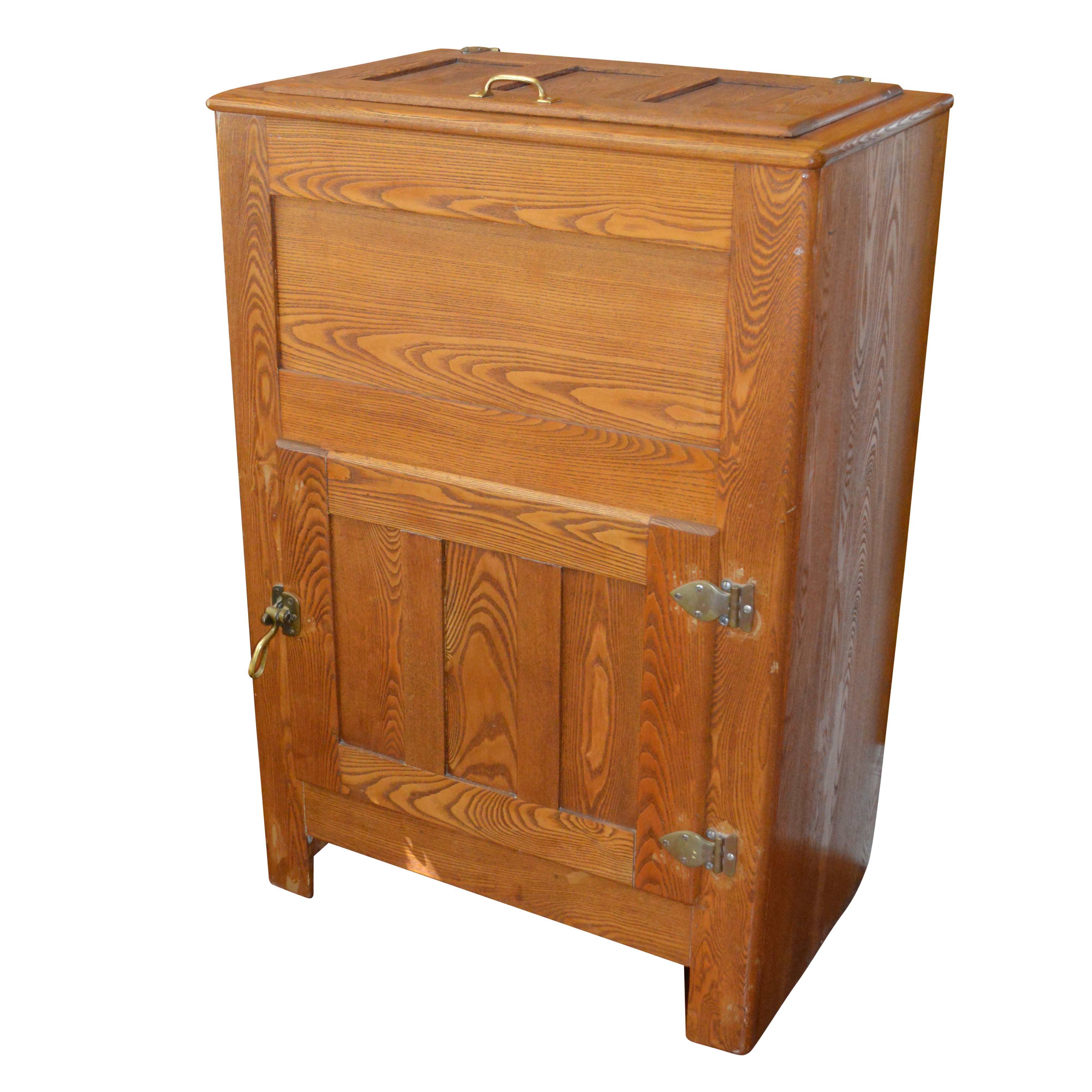 Vintage Oak Ice Chest and Ice Box