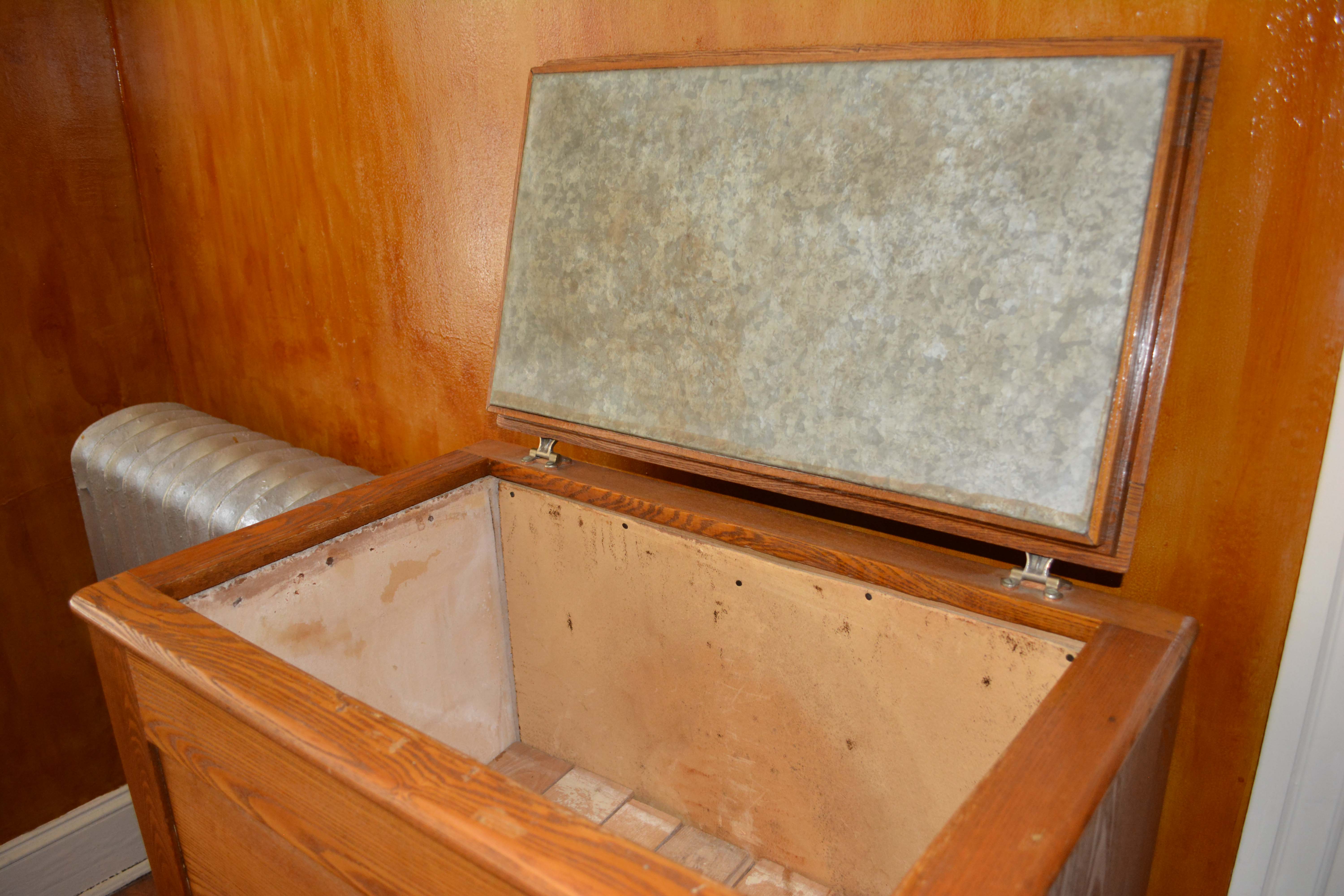 Vintage Oak Ice Chest and Ice Box