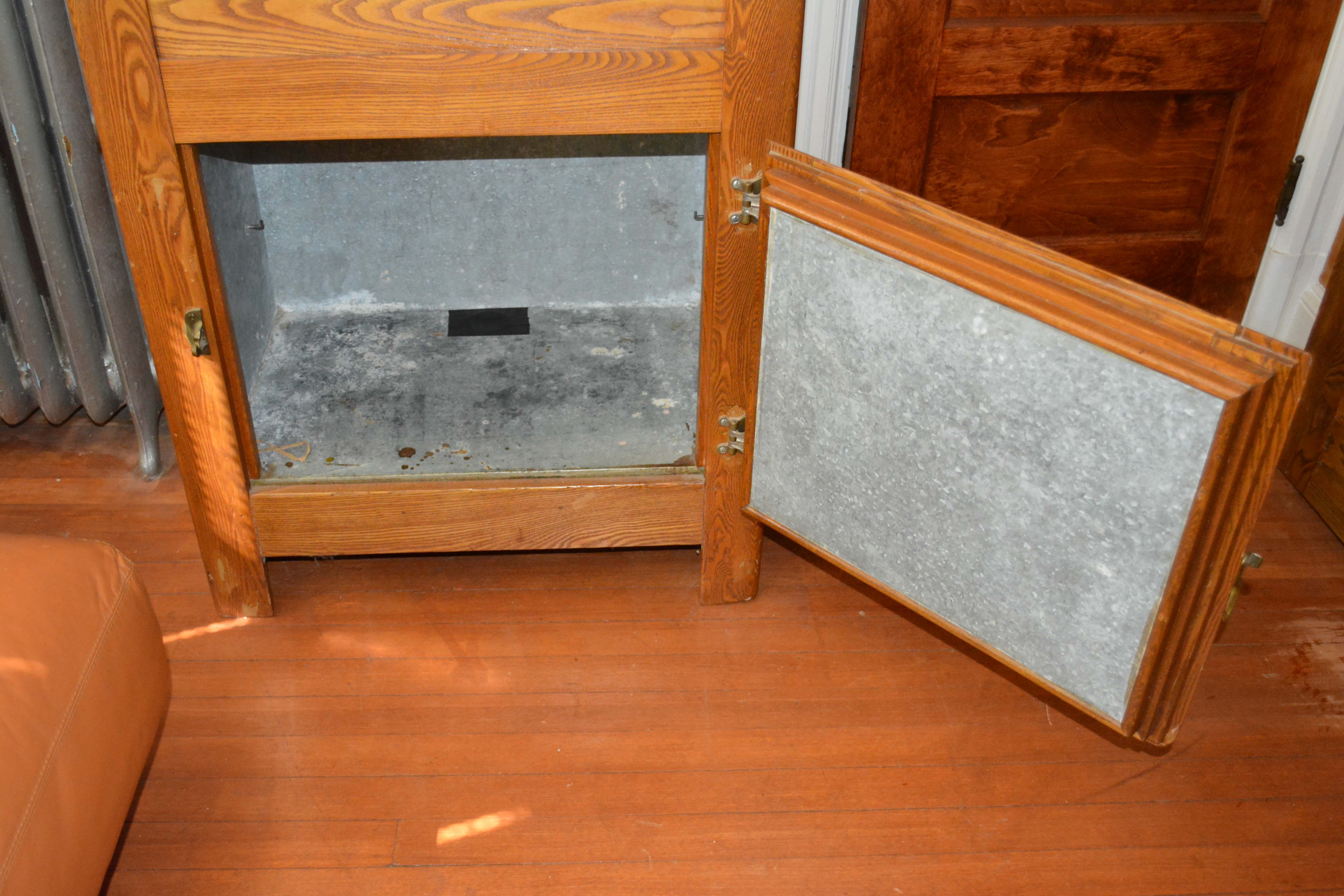 Vintage Oak Ice Chest and Ice Box