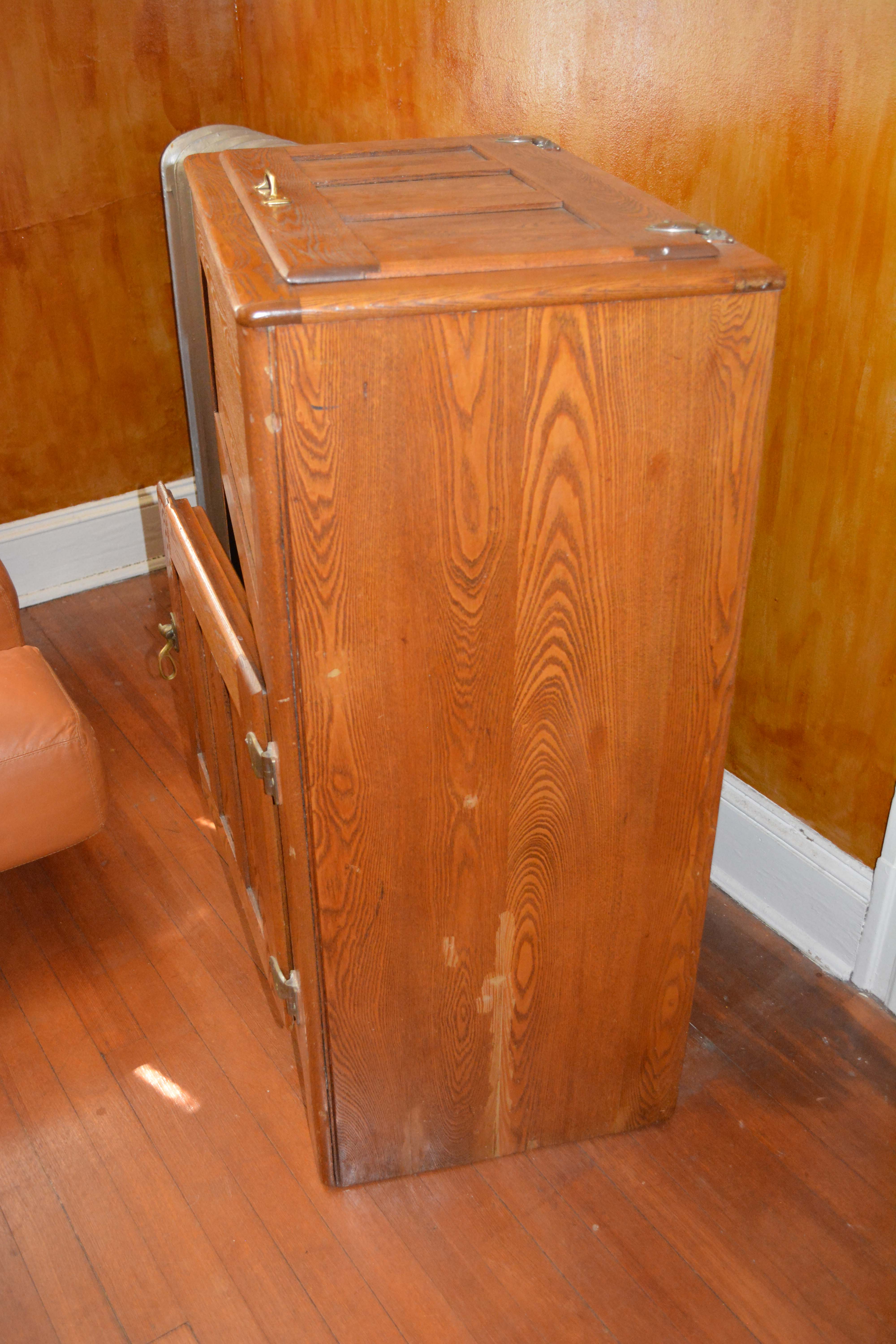 Vintage Oak Ice Chest and Ice Box
