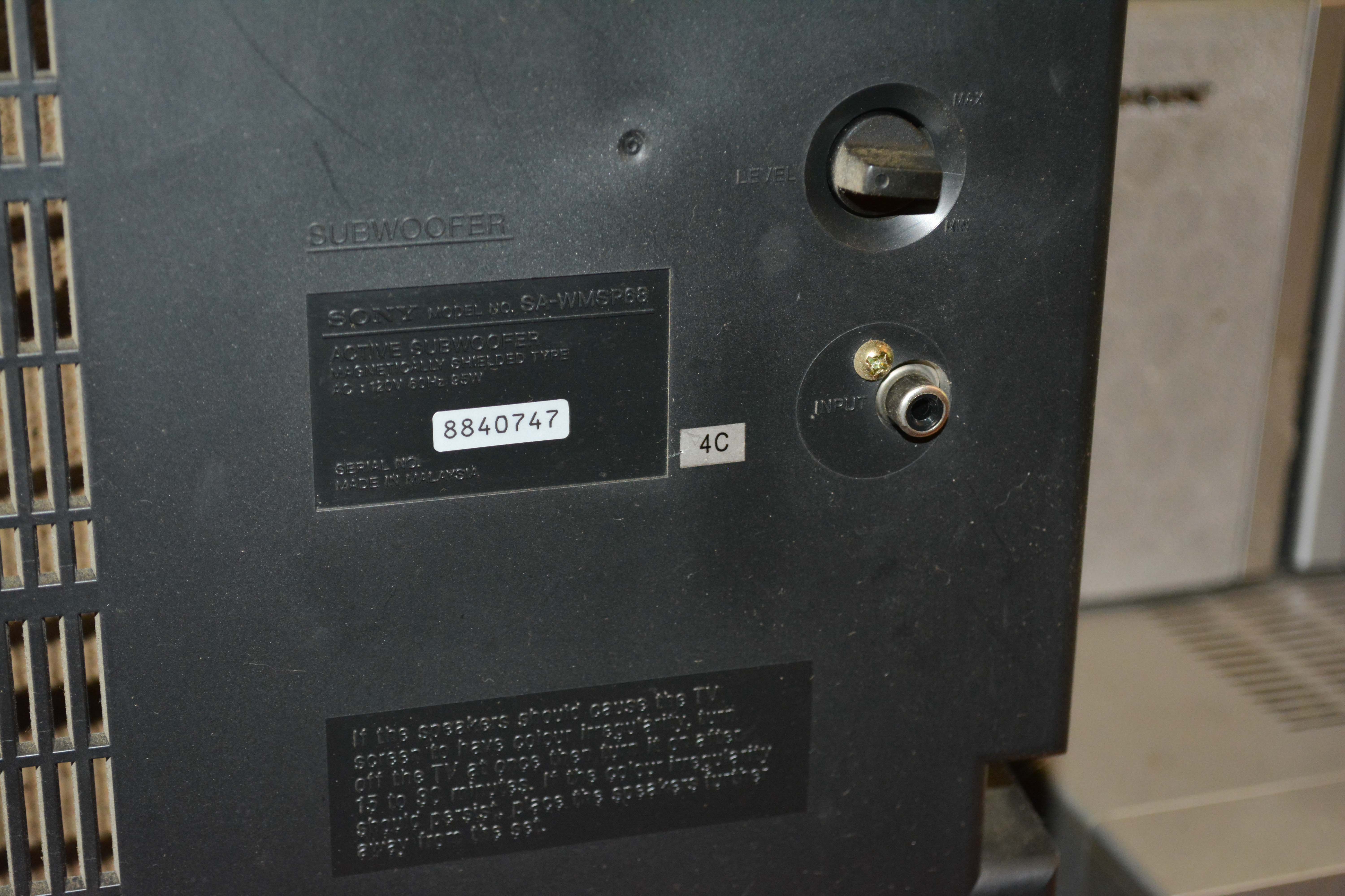 Sony Subwoofer, Speakers and Digital Audio/ Video Control Center