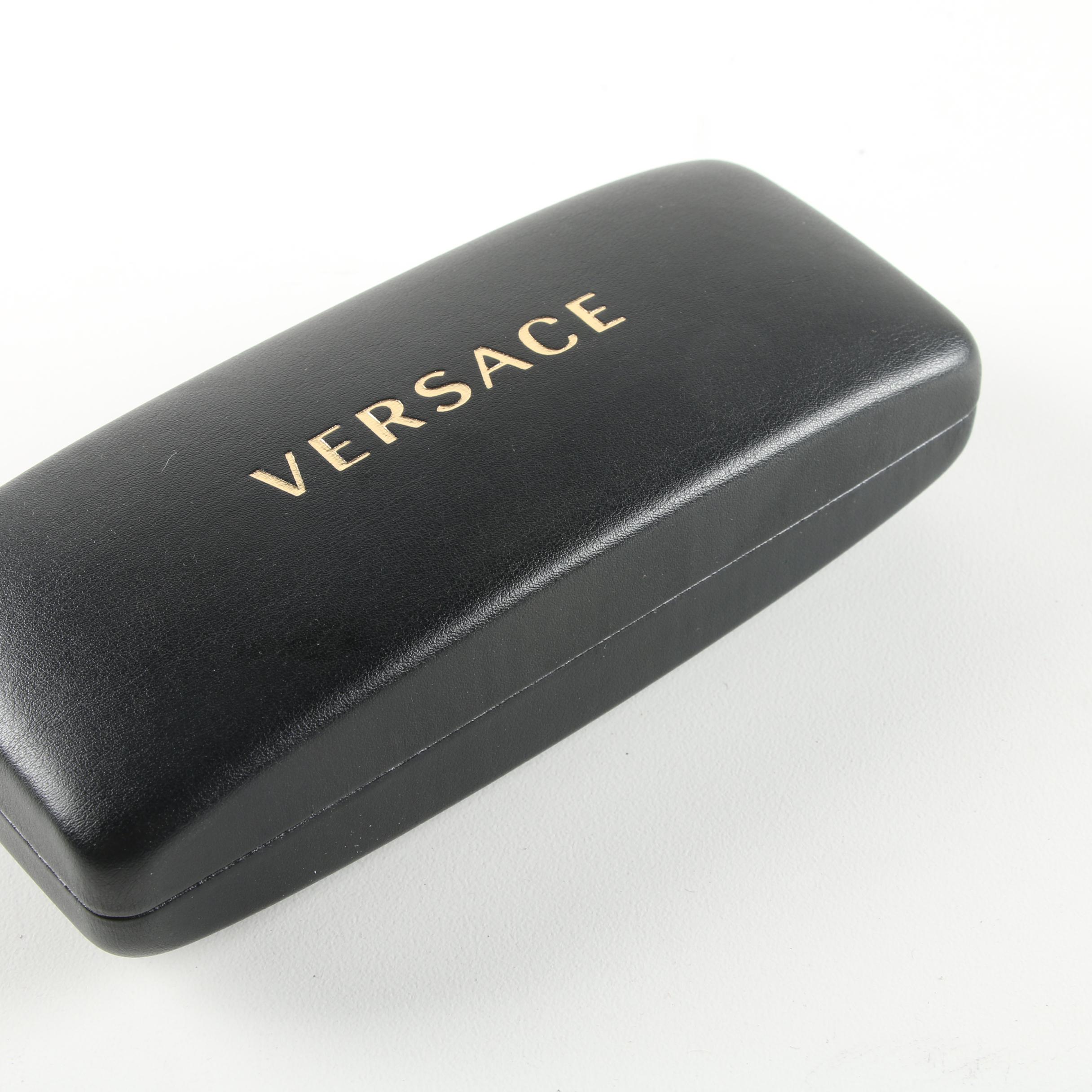 Versace Black Cat Eye Sunglasses with Rhinestones