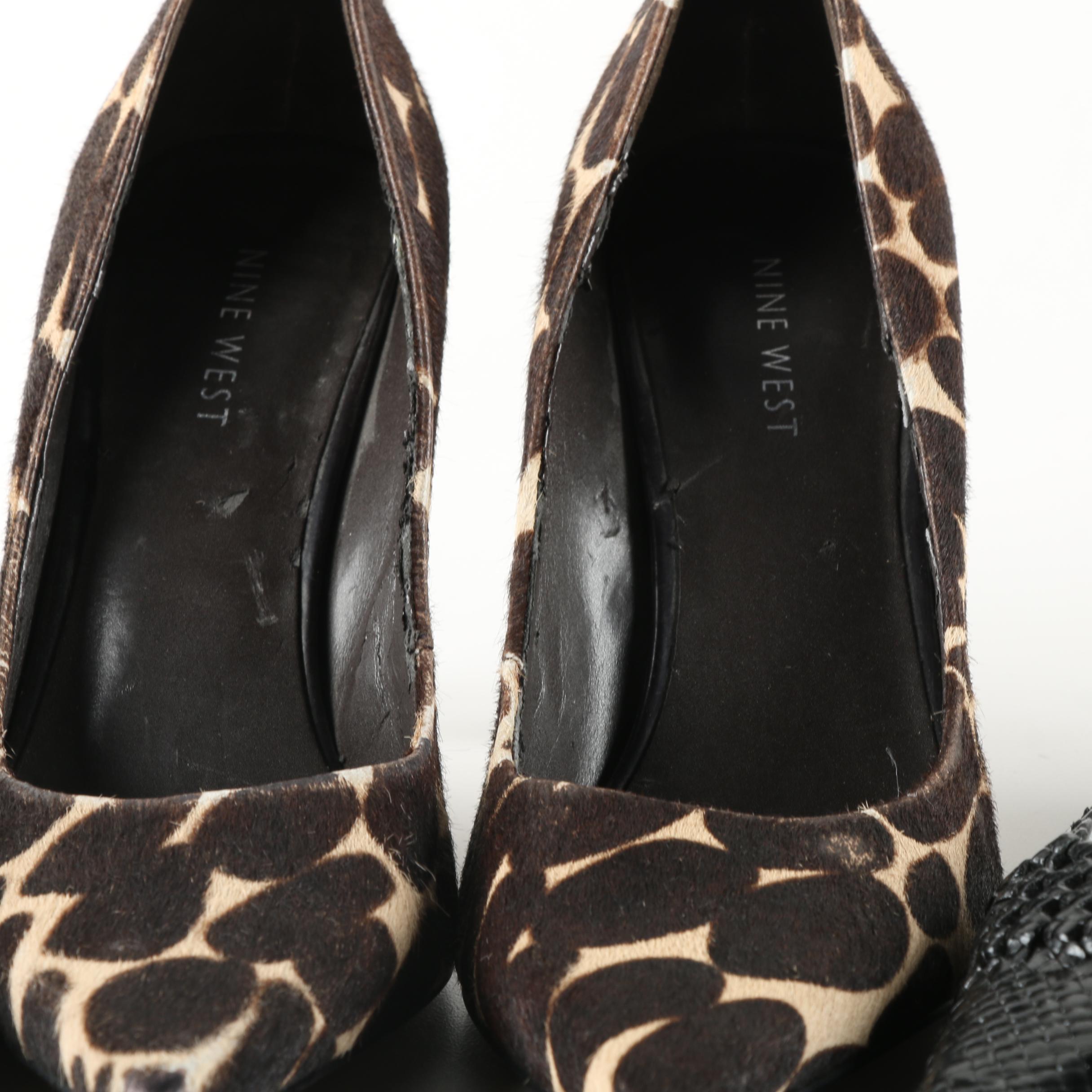 Nine West, Enzo Angiolini and Stephane Kelian Woven Leather and Calf Hair Heels