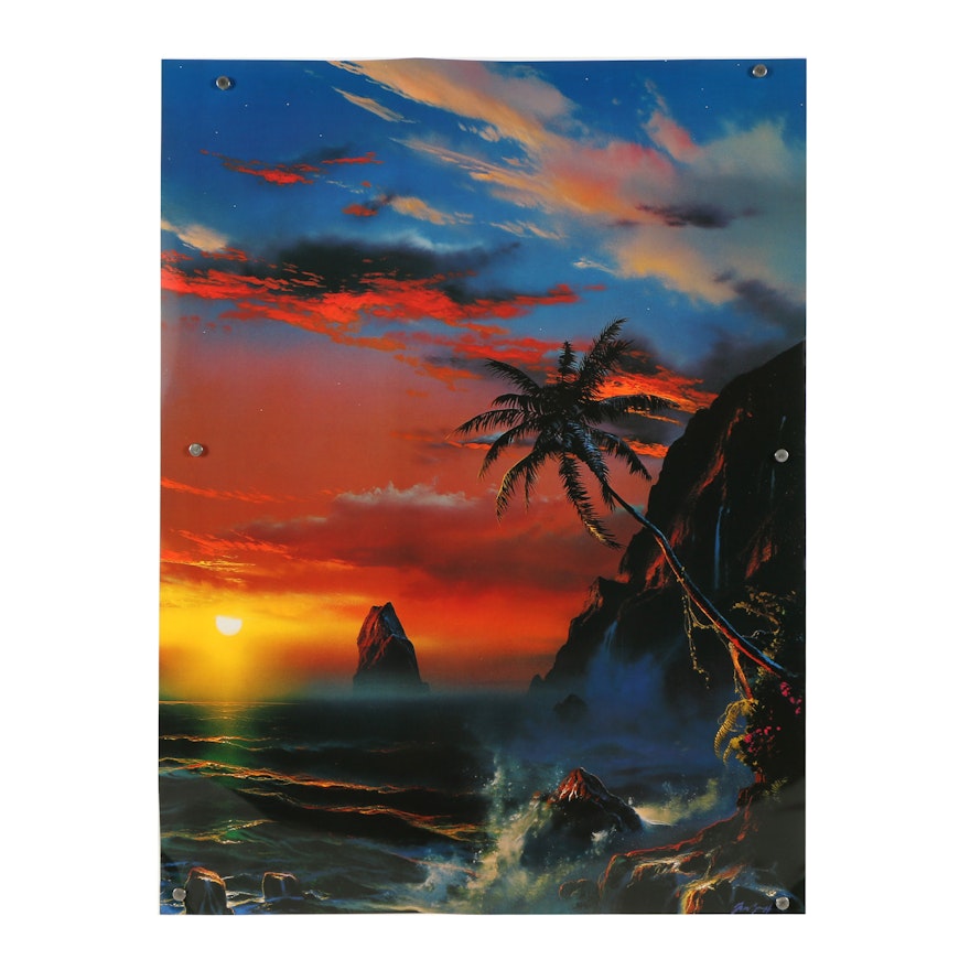 Offset Lithograph After Dale Terbush "When Twilight Turns to Paradise"