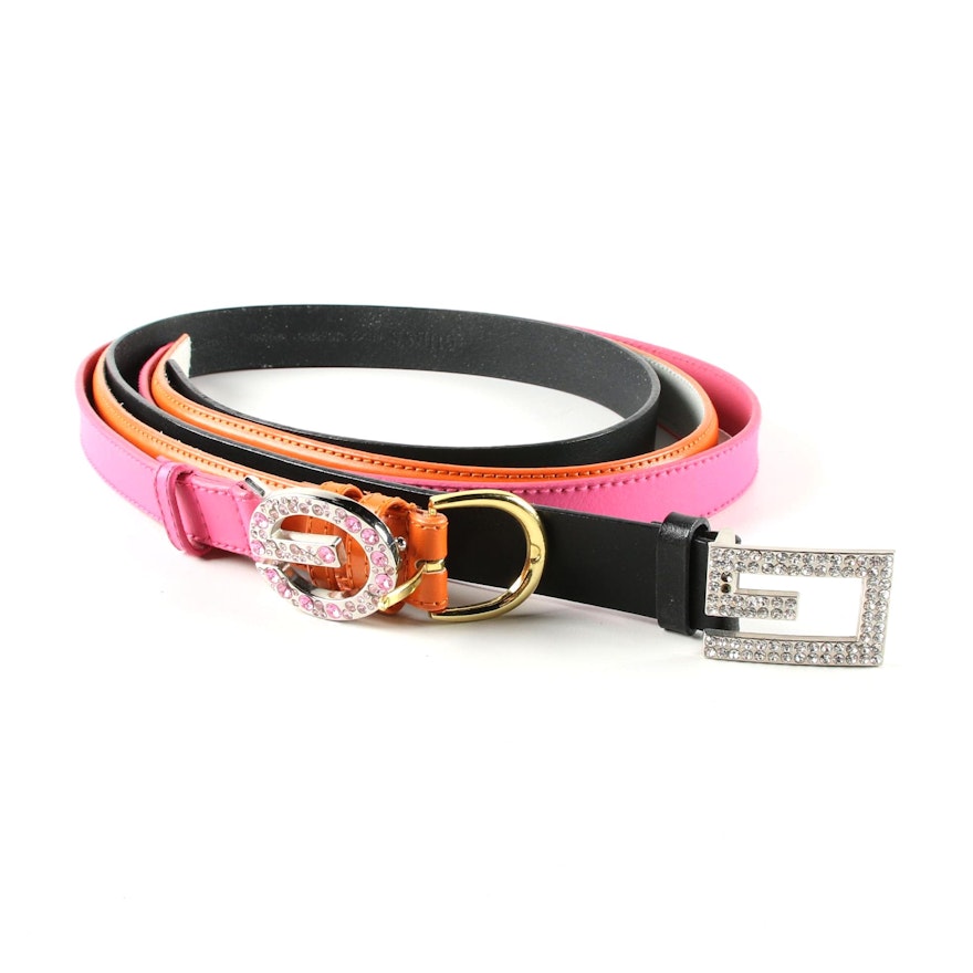 Women's Leather Belts Featuring Guess