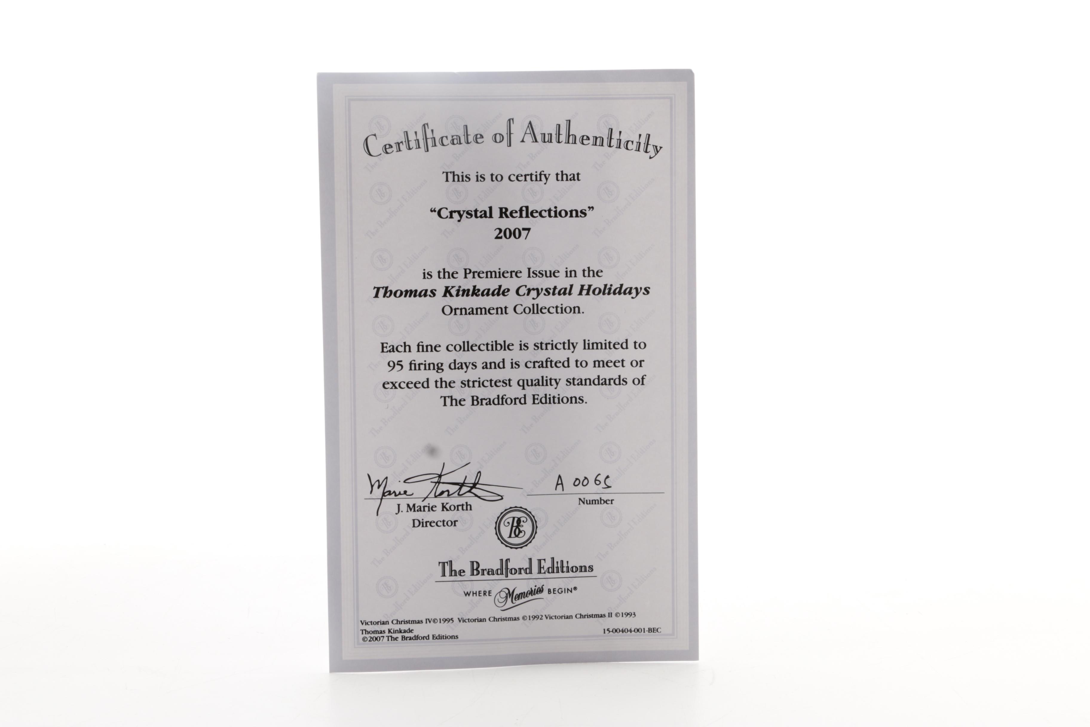 Hawthorne Village Thomas Kinkade "Holiday Reflections" Christmas Tree Figure