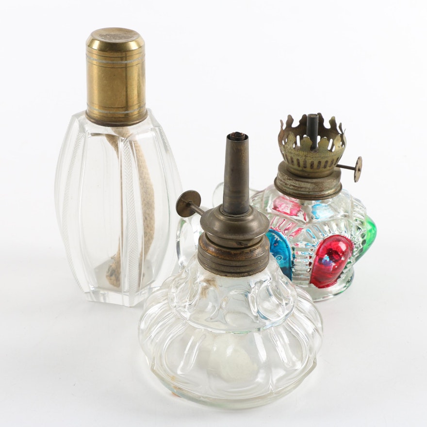 Vintage Glass Oil Lamps