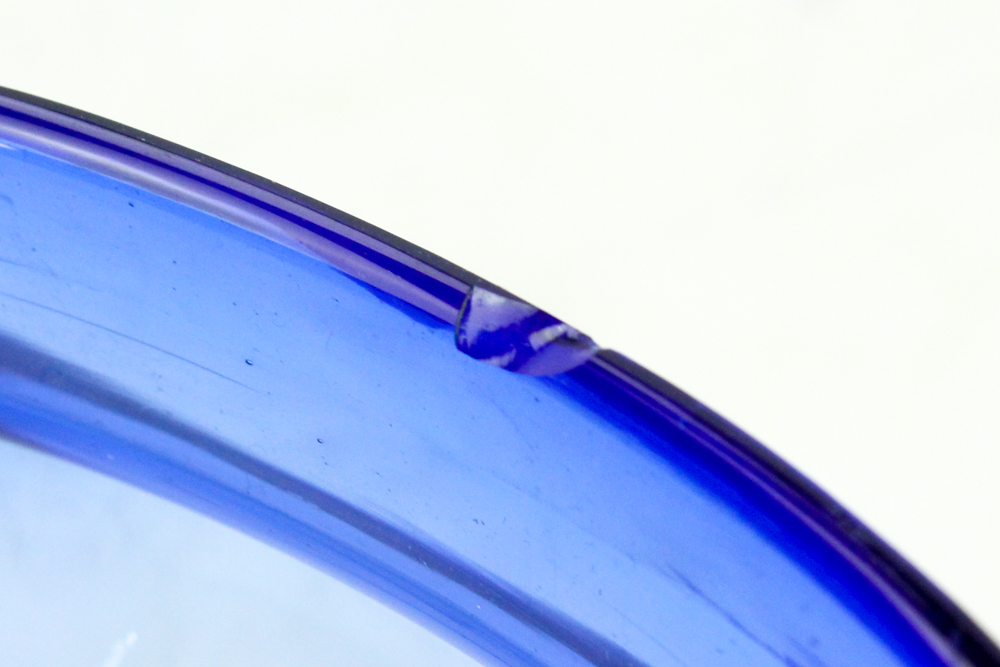 Artist Signed Hand Blown Glass Bowl