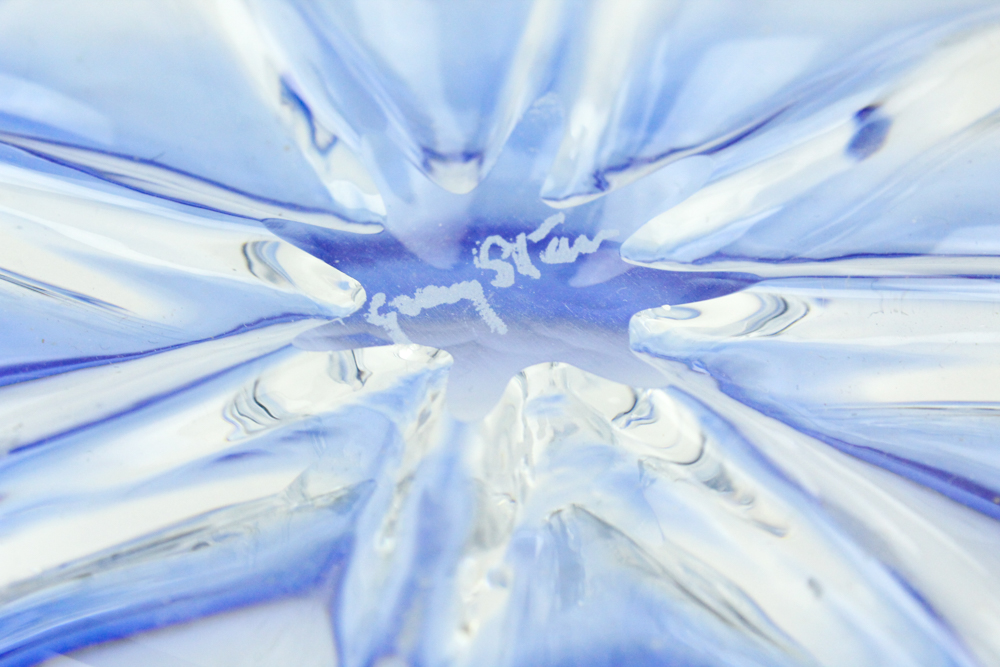 Artist Signed Hand Blown Glass Bowl