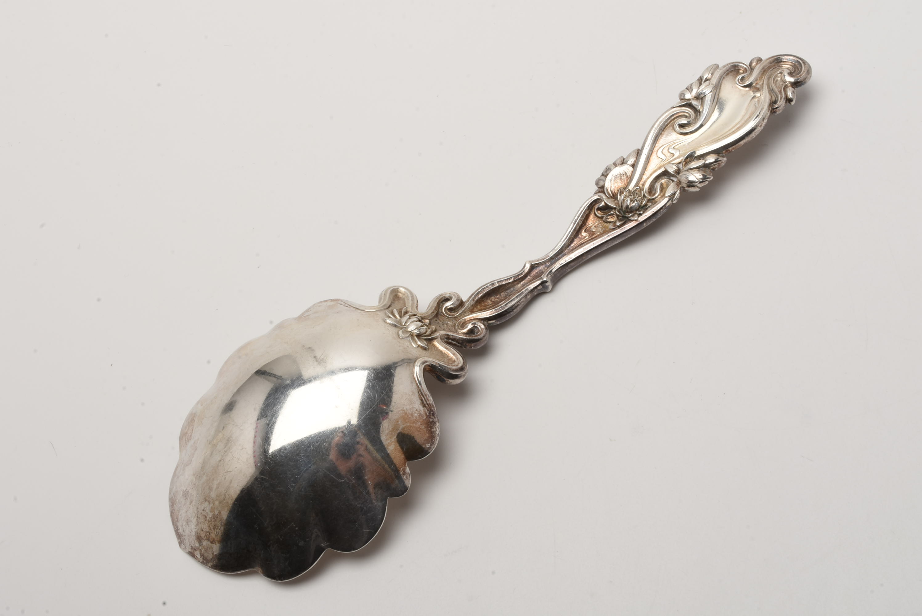 Extraordinary Antique Sterling Silver Shell Shaped Spoon by Whiting