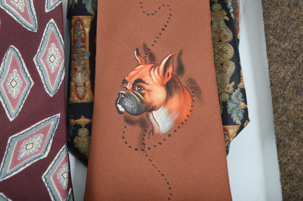 Men's Neckties Including Vintage, Christian Dior and Oscar de la Renta Couture