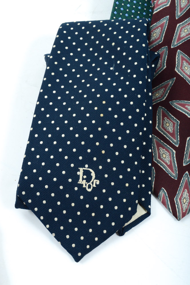 Men's Neckties Including Vintage, Christian Dior and Oscar de la Renta Couture