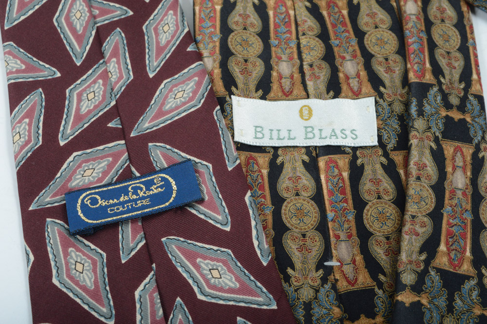 Men's Neckties Including Vintage, Christian Dior and Oscar de la Renta Couture