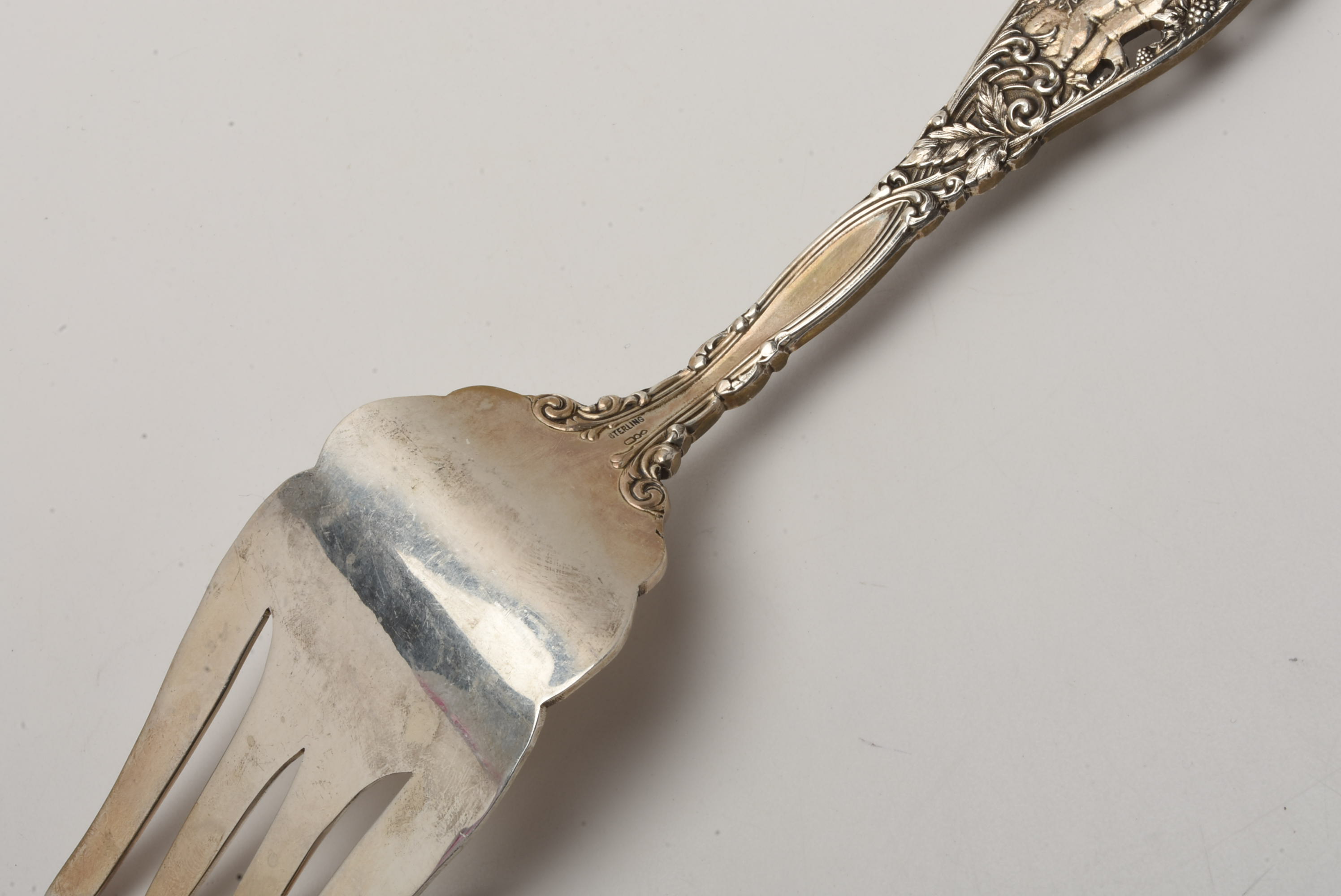 Antique Dominick and Haff Sterling Silver "Labors of Cupid" Cold Meat Fork
