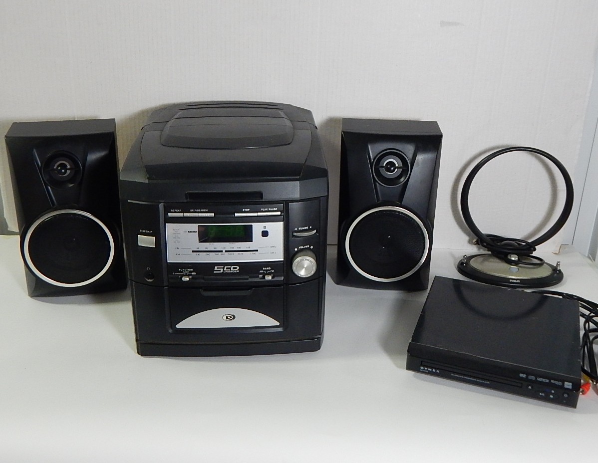 Durabrand 5 CD Player and Speakers and Dynex CD/DVD Player