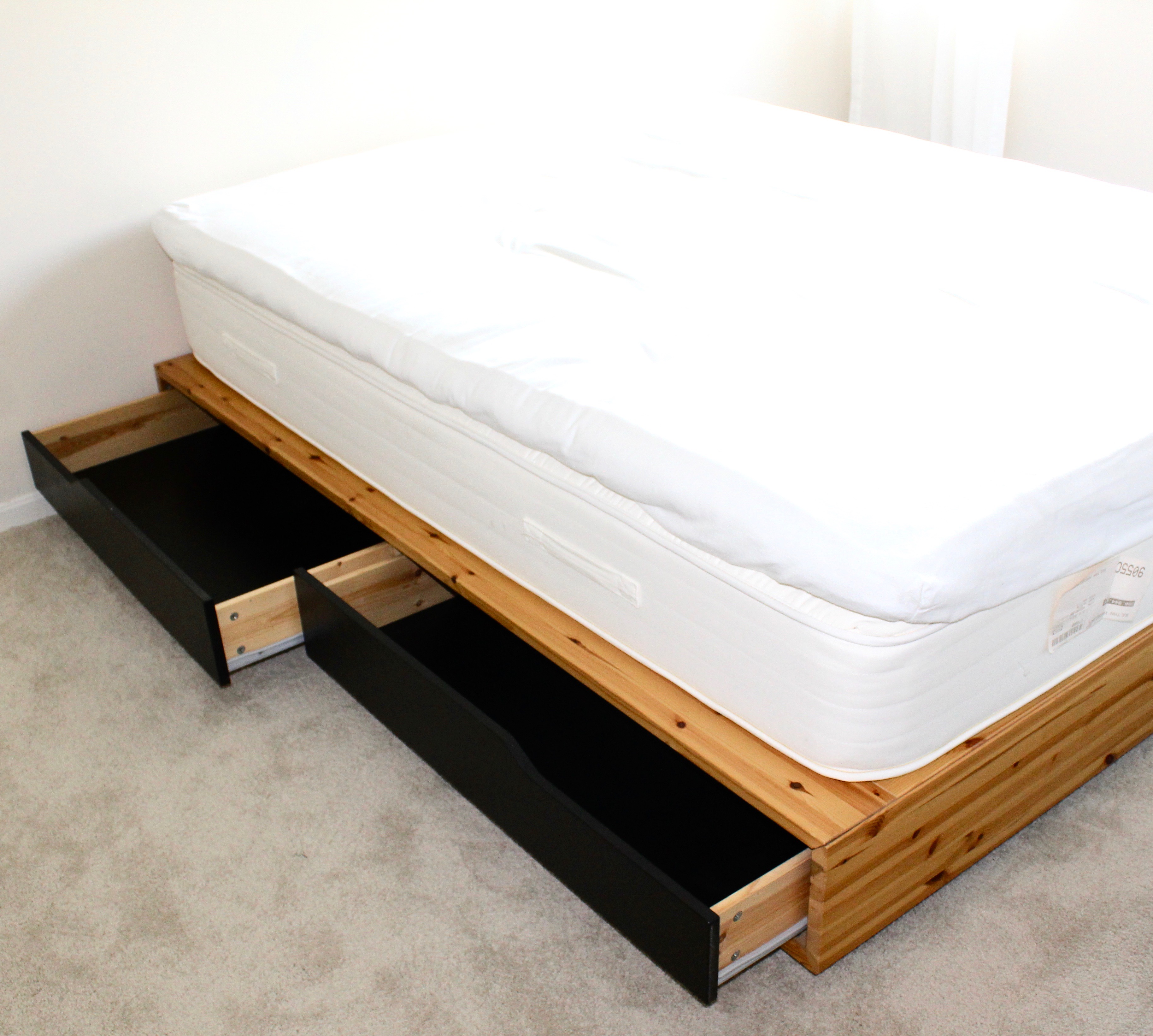 Ikea "Mandal" Queen Bed Frame and "Sultan" Mattress with Topper