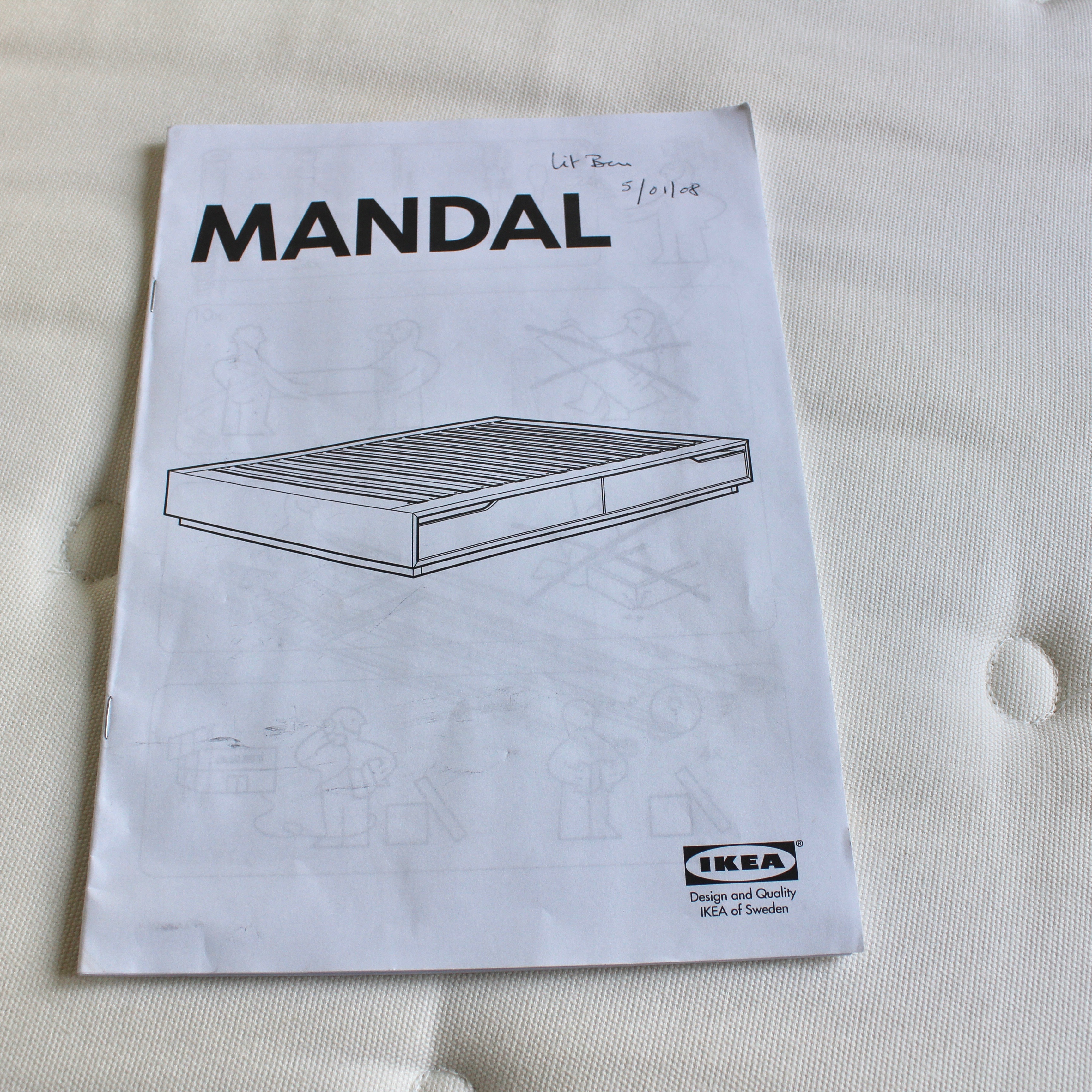 Ikea "Mandal" Queen Bed Frame and "Sultan" Mattress with Topper
