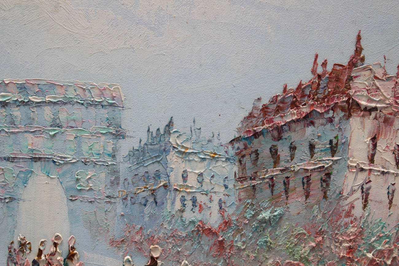 Caroline C. Burnett Oil Painting of Parisian Street Scene