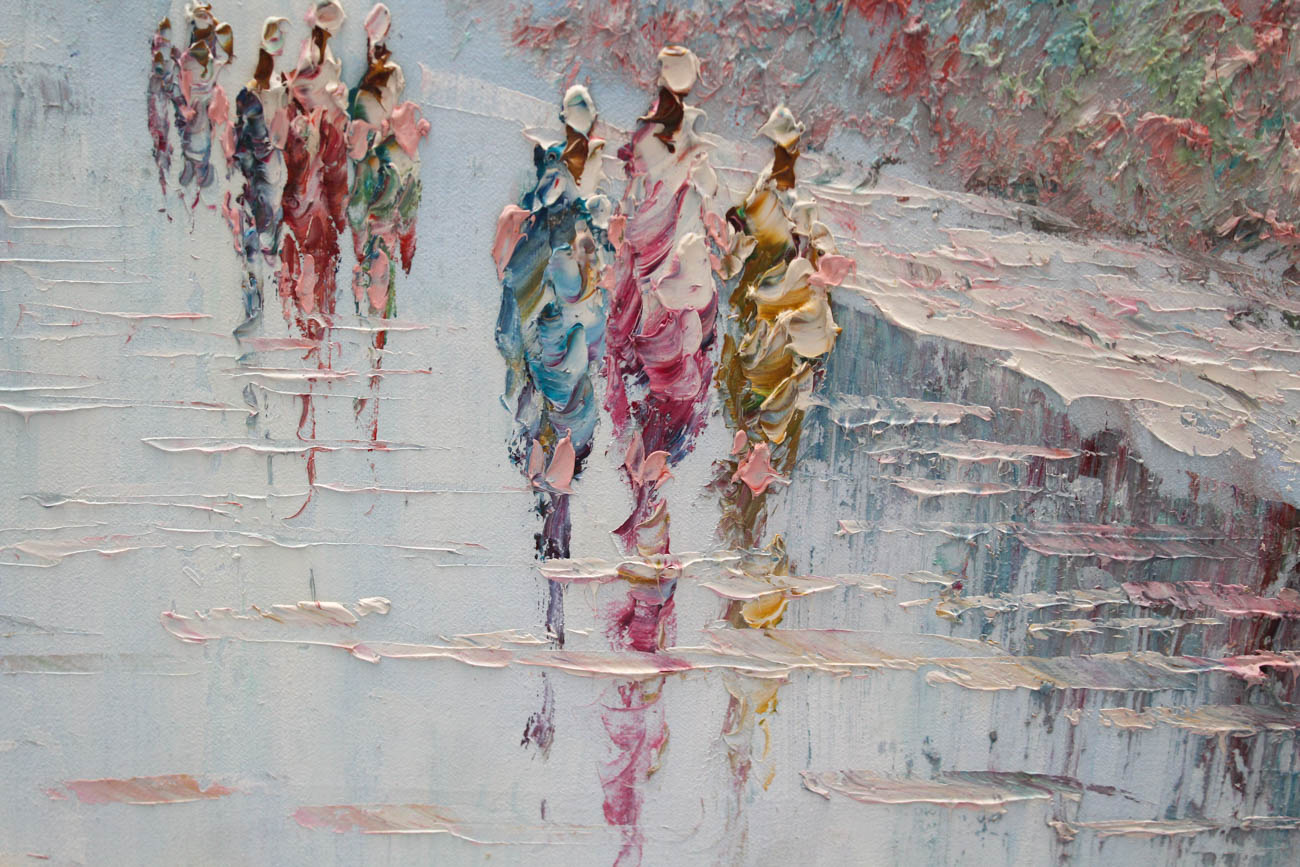 Caroline C. Burnett Oil Painting of Parisian Street Scene