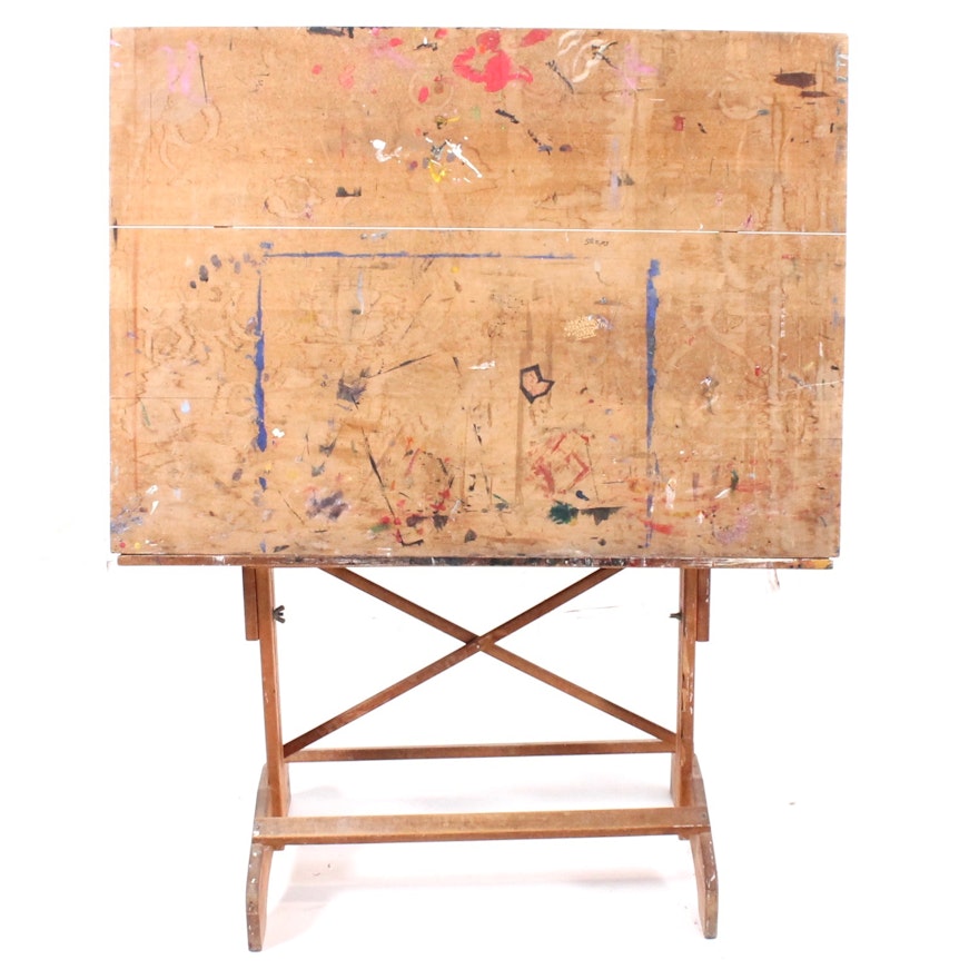 1940s Wood Drafting Table