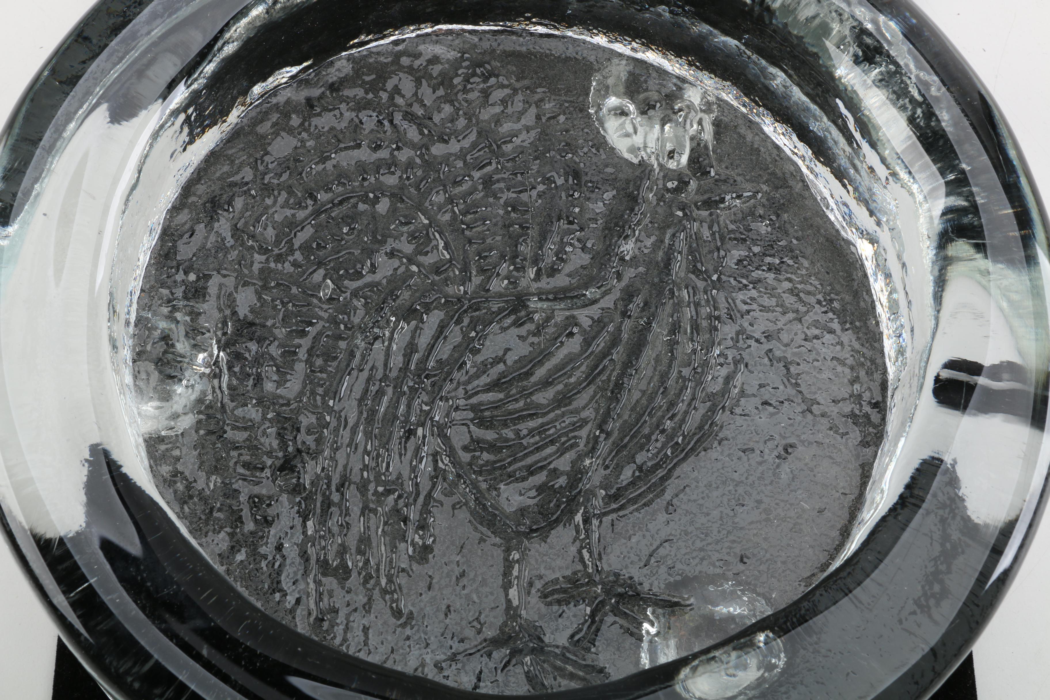 Blenko Glass Stylized Rooster Ash Receiver