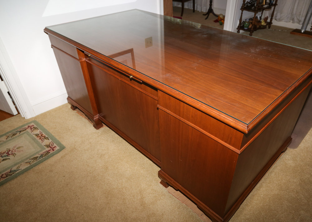 Vintage Executive Desk by Hoosier Desks