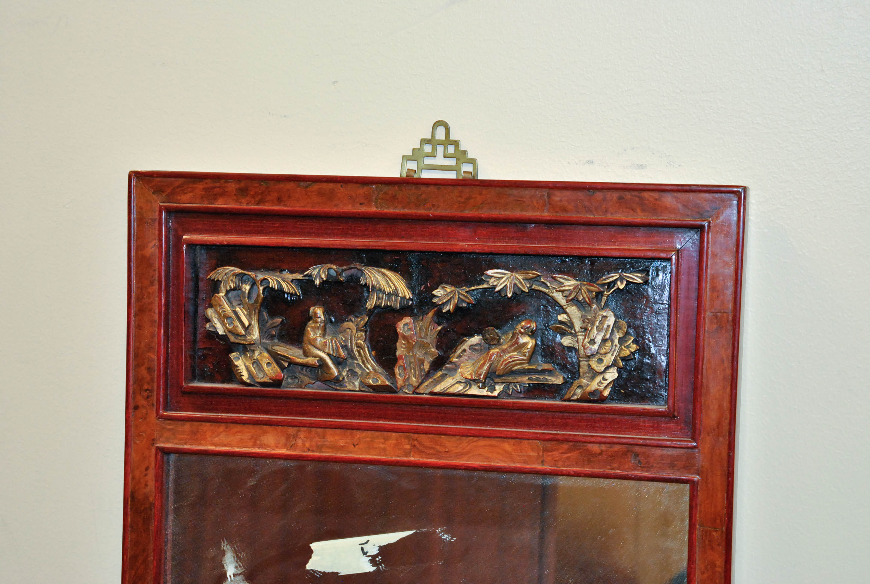 Chinese Wooden Wall Mirror