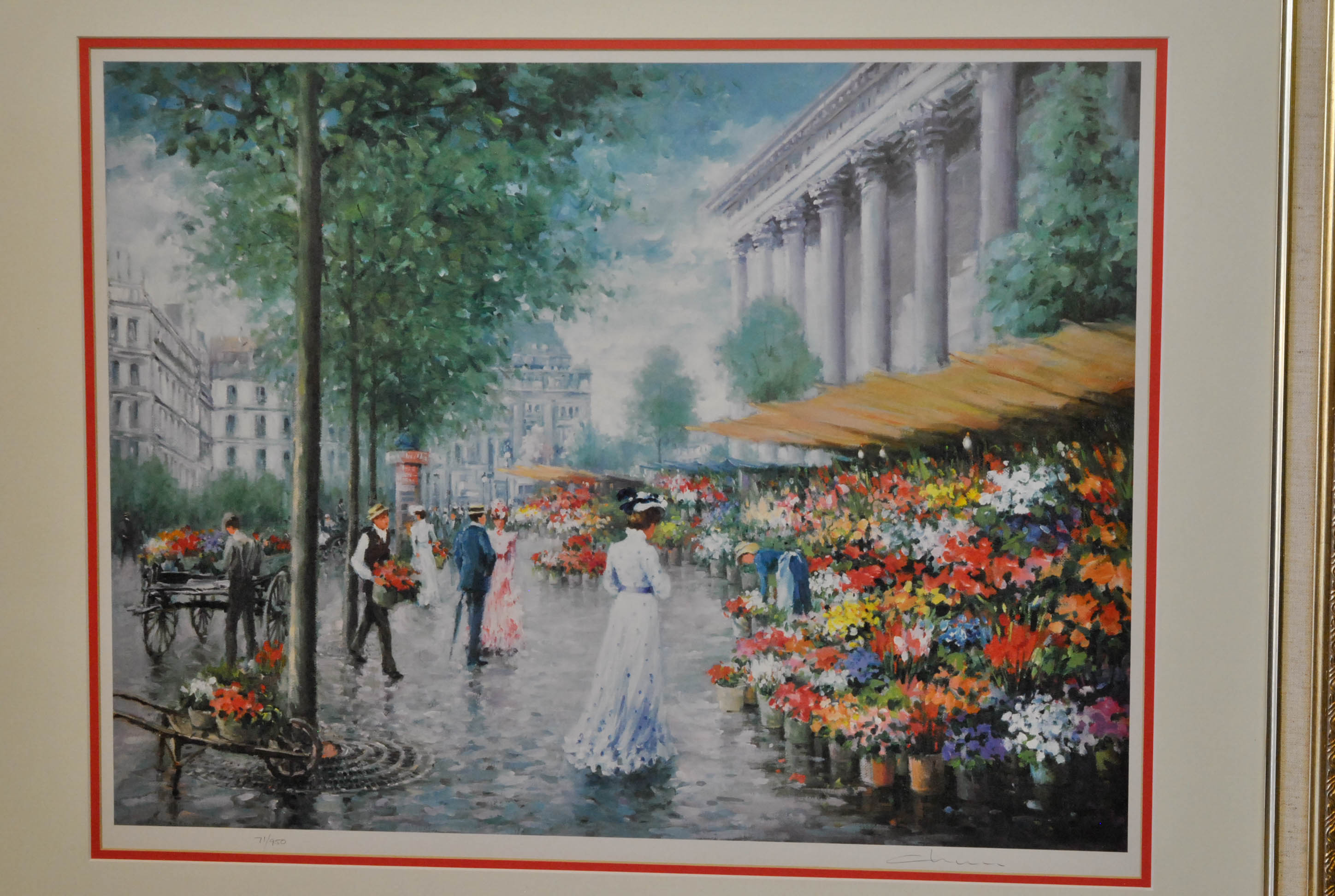Limited Edition Print After Parisian Street Scene Painting